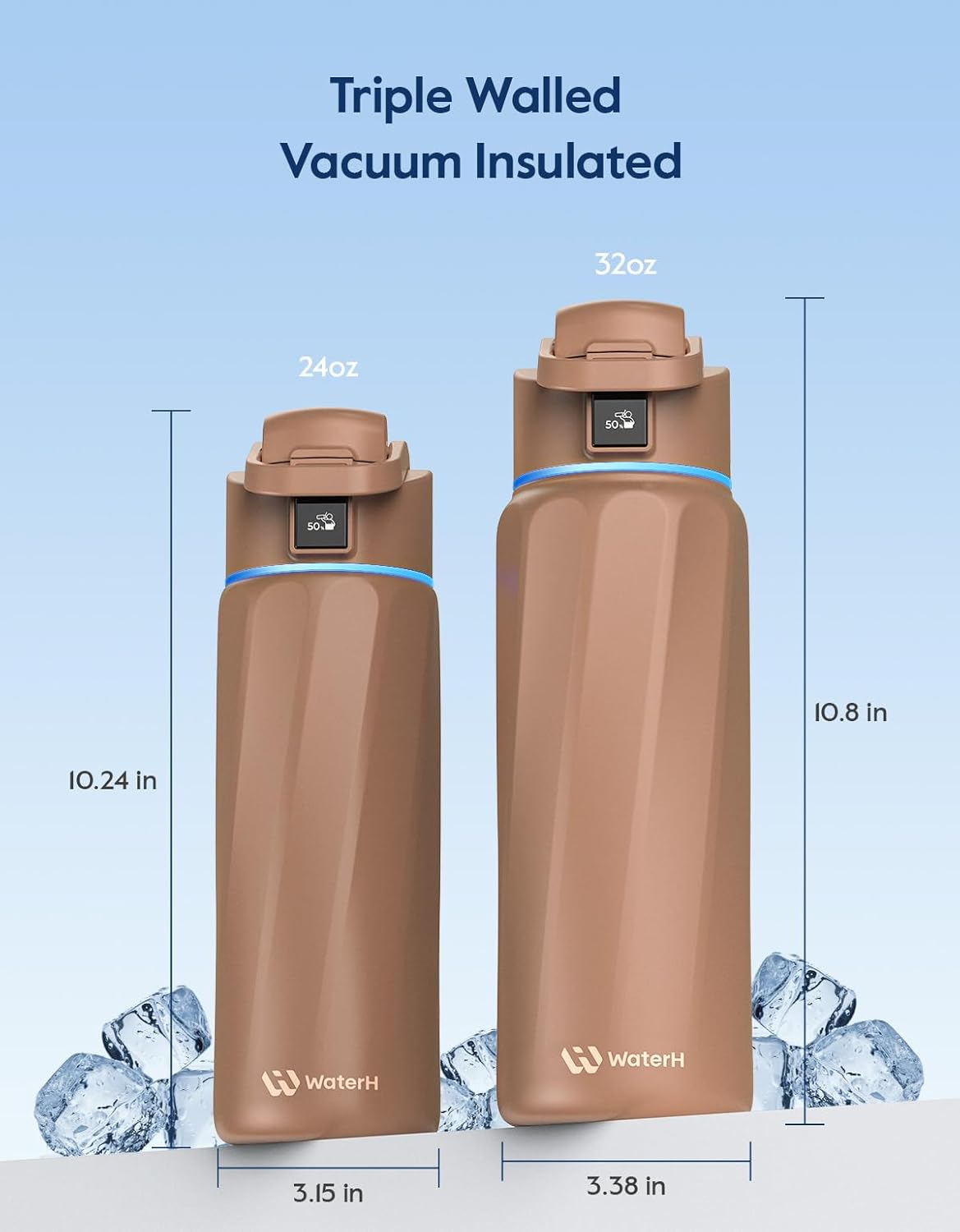 BOOST Smart Water Bottle with Reminder & Tracker, Double Wall Vacuum Insulated Bottles Stainless Steel, 32oz BPA-Free Wide Mouth for School, Gym, Office, Ideal for Mother's Day Gifts - Image 5