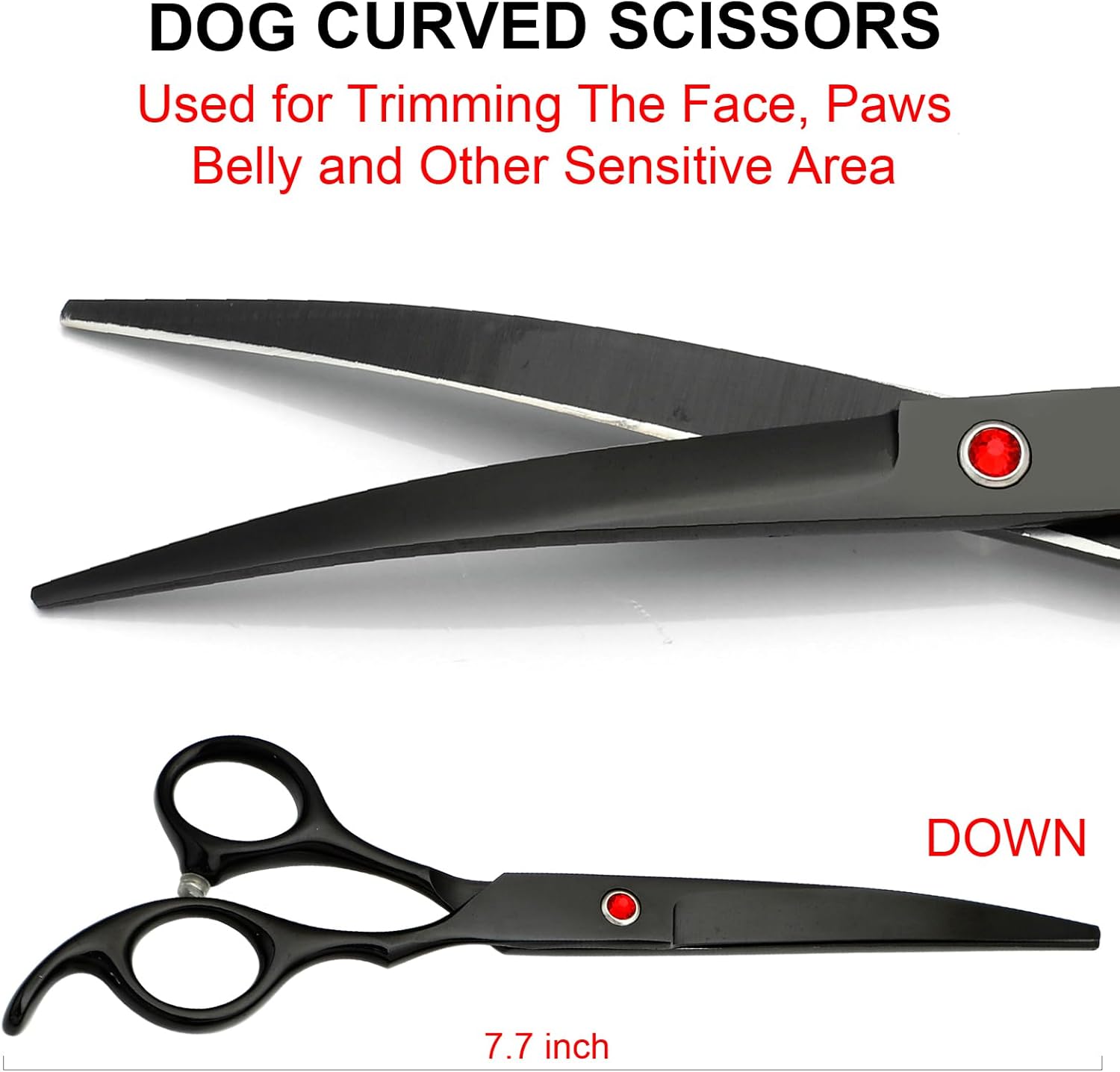 Professional Dog Grooming Scissors Kit Black 6 in 1, Dog Shears for Grooming 6CR Premium Stainless Steel Grooming Scissors Kit for Dogs Cat Pet - Image 4