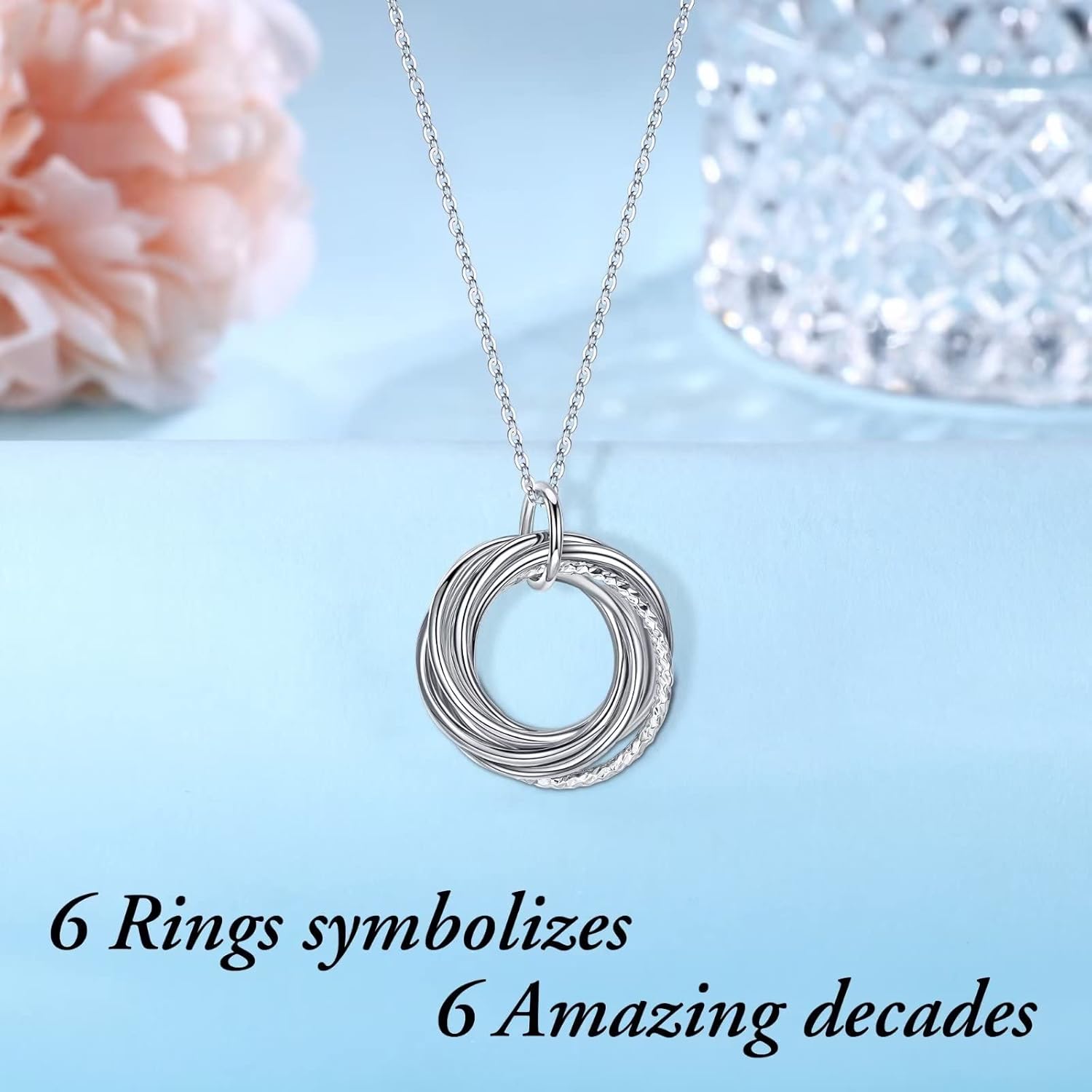 IEFLIFE Birthday Gifts for Women, Sterling Silver Chain Birthday Necklaces, 40th 50th 60th 70th 80th 90th Birthday Necklace, 40 50 60 70 80 90 Years Old Birthday Gifts, 4 5 6 7 8 9 Decade Birthday Jewelry for Women - Image 3