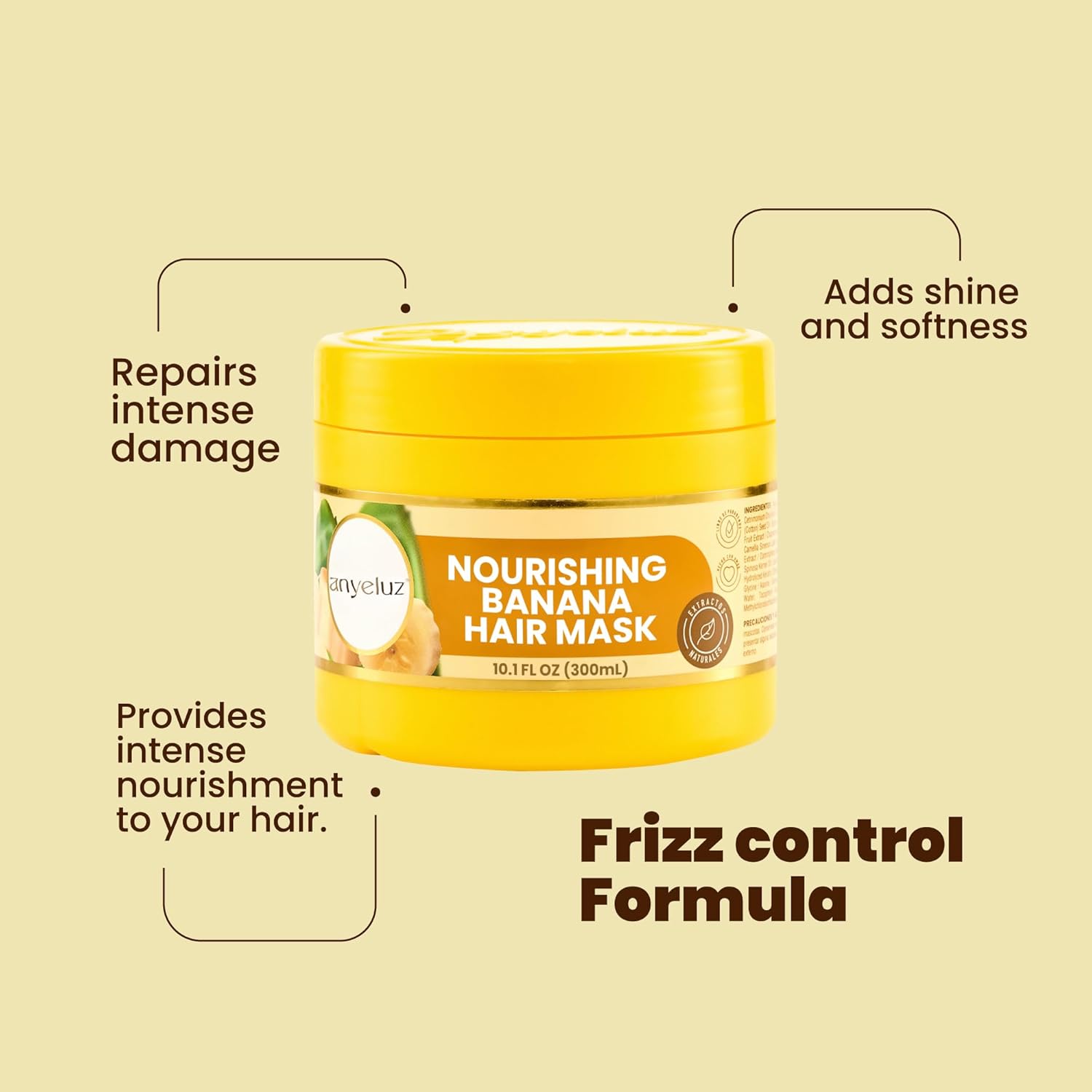 ANYELUZ Intensive Banana Hair Mask - Deep Repair and Hydration for Damaged and Dry Hair - Image 5