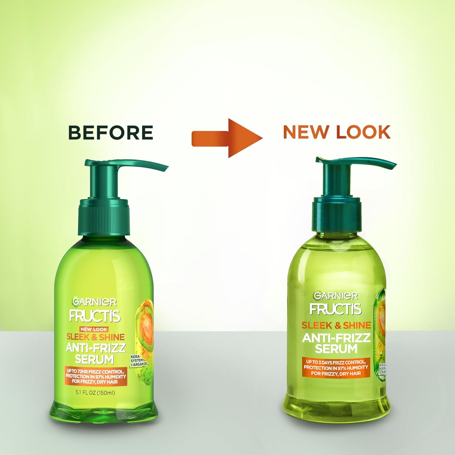 Garnier Fructis Sleek & Shine Anti-Frizz Serum for Frizzy, Dry Hair, Argan Oil, 5.1 Fl Oz, 1 Count (Packaging May Vary) - Image 10