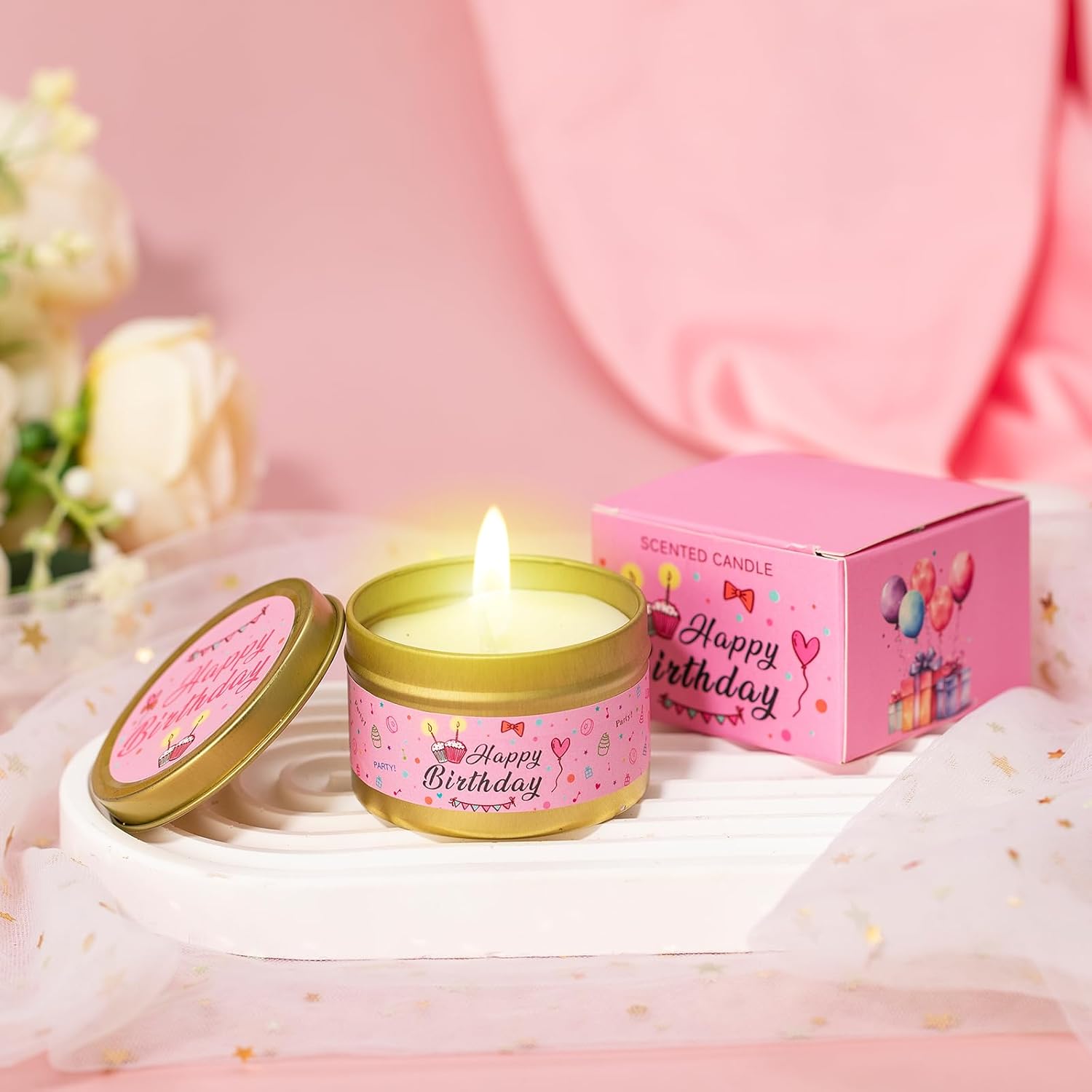 Birthday Gifts for Women Pink Gift Basket Friendship Gift Relaxing Set Best Friend Unique Gift Ideas for Women Gift Box for Sister Birthday Presents - Image 4