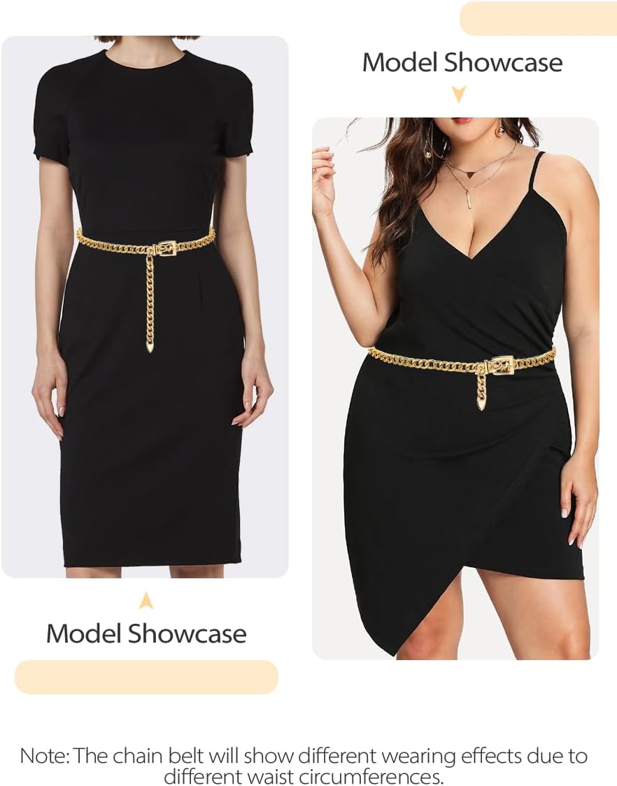 FIORETTO Chain Belt for Women Metal Waist Chain Fashion Multilayer Chain Belts for Dress - Image 5