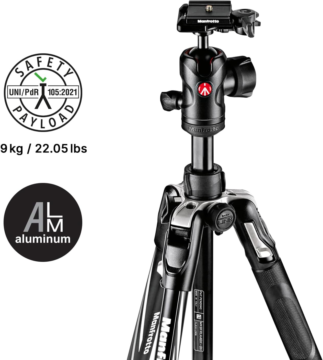 Manfrotto Befree Advanced Camera Tripod with Lever Closure, Portable and Compact Travel Tripod Kit with Ball Head, Aluminum Tripod for DSLR Reflex and Mirrorless Cameras, Camera Accessories - Image 3