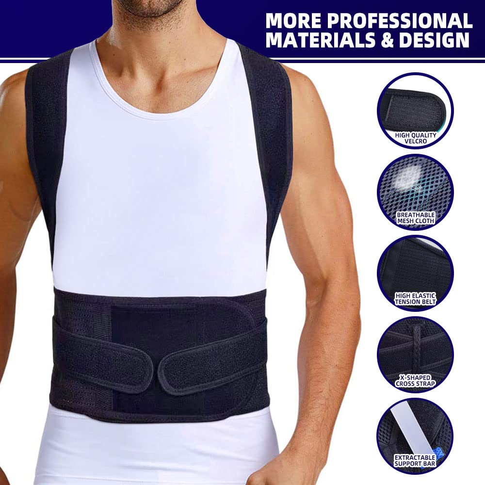 Upgraded Posture Corrector Back Brace for Men and Women, New Version Lumbar Support for Posture Improving and Pain Relief, Full Back Support for Neck, Shoulder, Waist Pain - Image 4