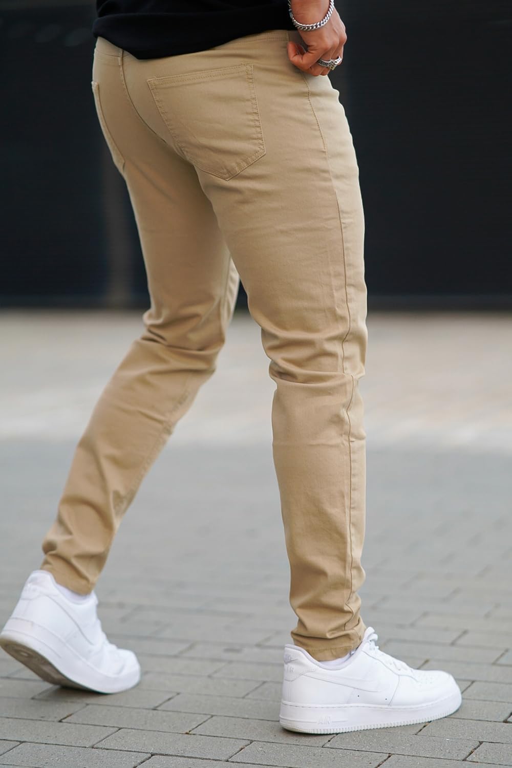 Mens Jeans Skinny Stretch Premium High Rise Colored Jeans Expandable Waist - Image 4