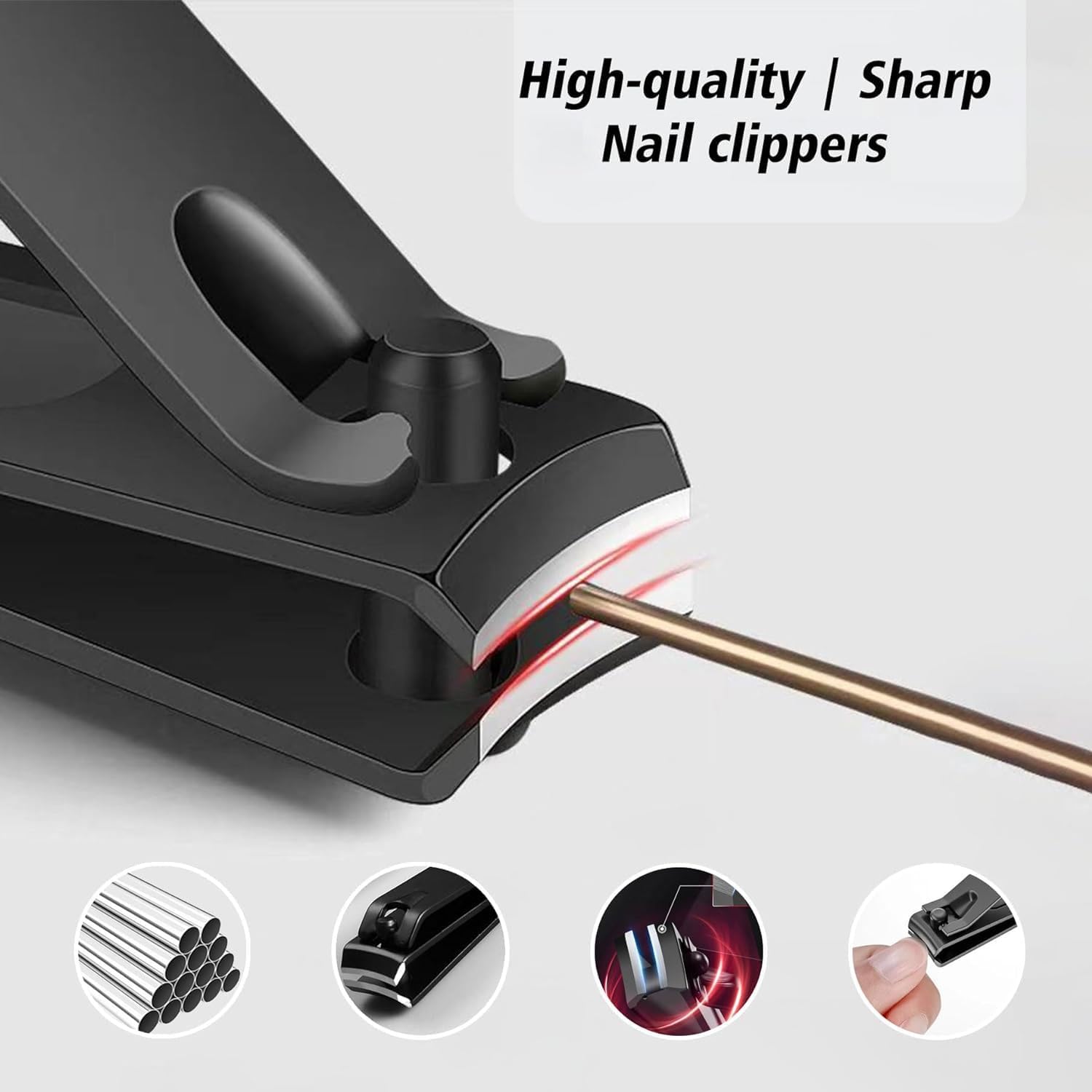 Cool Manicure Set for Men, Nail Clipper Grooming Kit for Teen Boy, Boyfriend, Husband, Dad, Small Gift Idea for Christmas Stocking Stuffers or Birthday Gift (Black) - Image 3