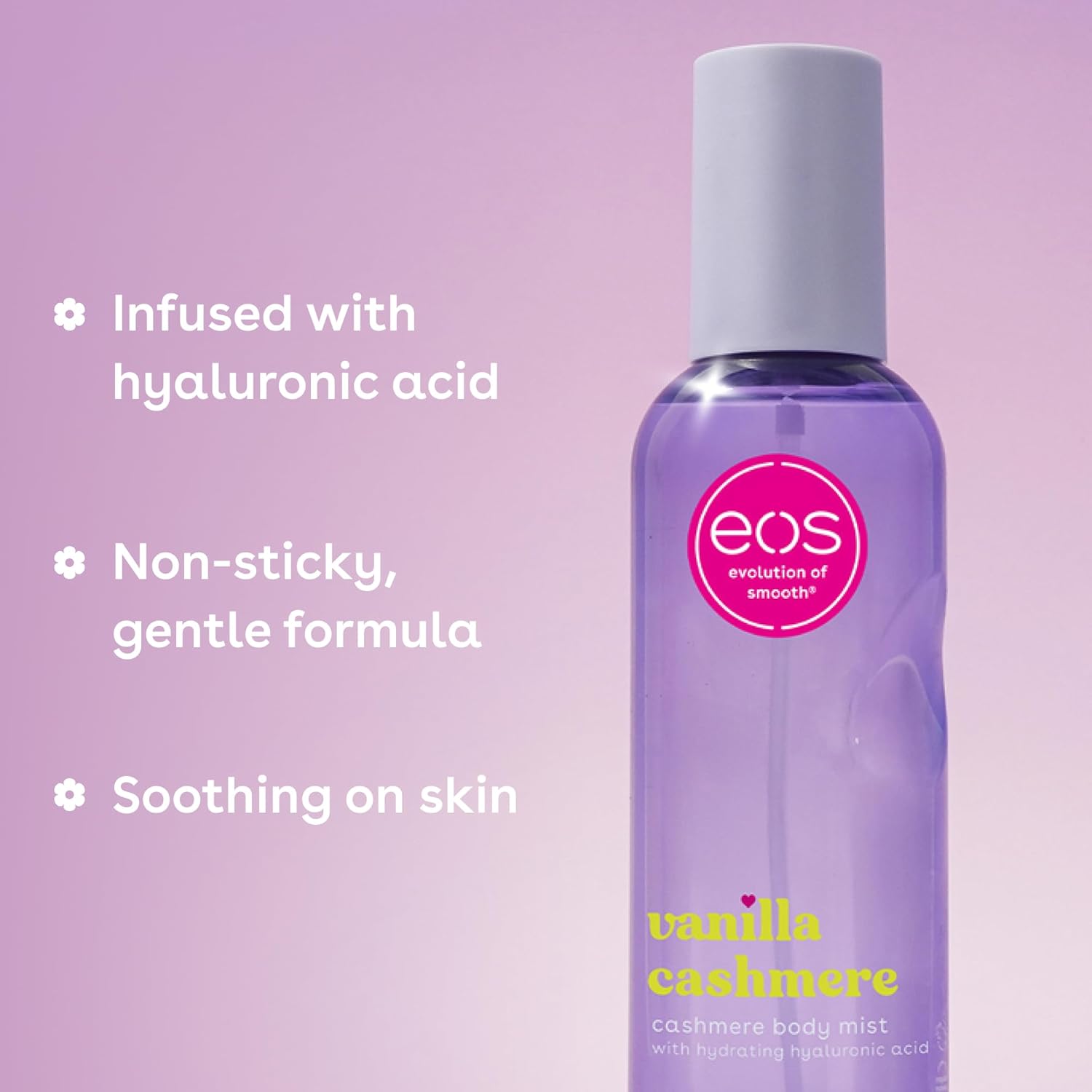 eos Cashmere Body Mist, Vanilla Cashmere, Soft Musk, Cozy Caramel, Hair Mist, Body Spray for Women Moisturizing, Hyaluronic Acid, Vanilla Body Spray, Vegan, Cruelty-free, 6 fl oz - Image 5