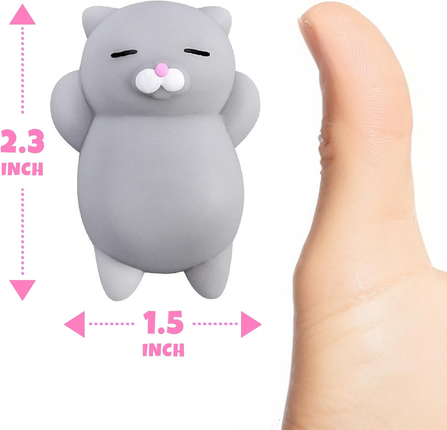 Nutty Toys Squishy Cat Set - 2" Soft Silicone Kawaii Kitties, Top Stress Relief Toy 2026, Unique Kids & Adults Egg Filler Gift Idea, Best Teenage Girl, Teen Boy & Tween Easter Basket Stuffers Present - Image 6