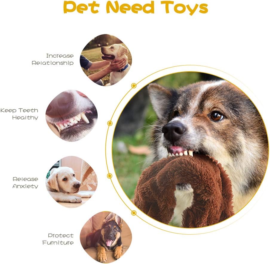 Dog Squeak Toys, No Stuffing Plush Dogs Chew Toy Bundle for Small Medium Large Breed Chewer Tough Durable Squeaky Pet Fetch Puppy Teething Chewing Interactive to Keep Them Busy Best Birthday Gift - Image 2
