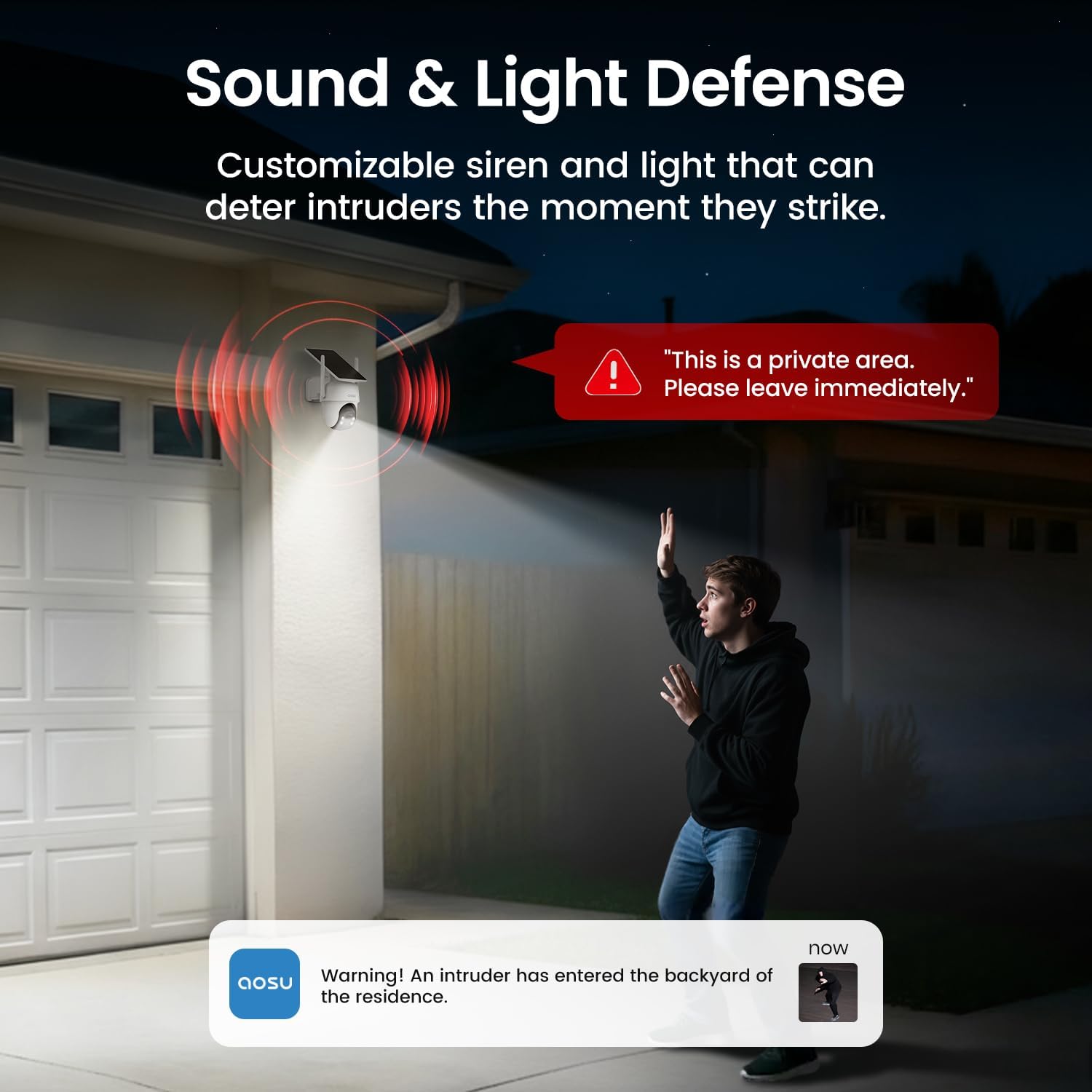 aosu Security Cameras Outdoor Wireless, 2 Cam-Kit, No Subscription, Solar-Powered, Home Security Cameras System with 360° Pan & Tilt, Auto Tracking, 2K Color Night Vision, Easy Setup, 2.4 & 5GHz WiFi - Image 6