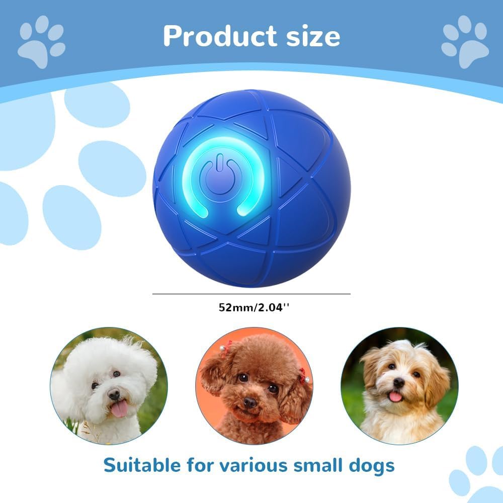 Interactive Dog Toys, 2026 New Moving Bouncing and Rotating Balls, Durable Automatic Rolling Ball for Indoor Play, Dog Ball Shaky Balls Toy for Dogs (Blue) - Image 6