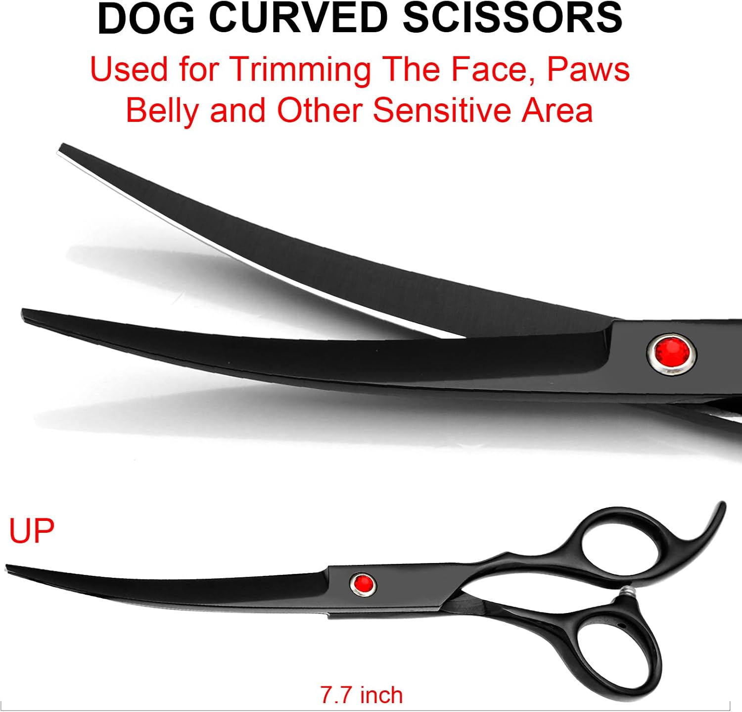 Professional Dog Grooming Scissors Kit Black 6 in 1, Dog Shears for Grooming 6CR Premium Stainless Steel Grooming Scissors Kit for Dogs Cat Pet - Image 3