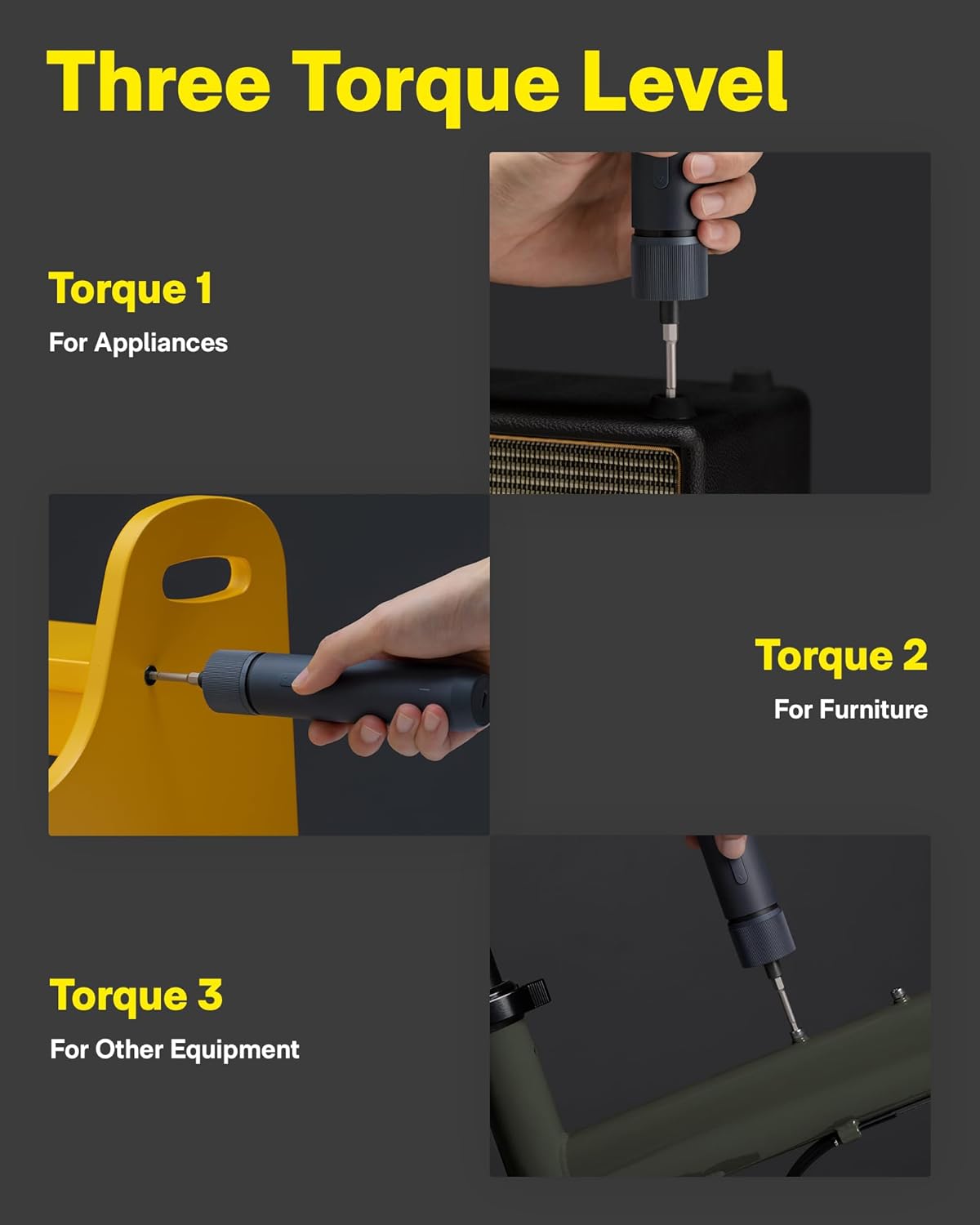 HOTO Electric Screwdriver Kit, Upgraded 1/4'' Hex 25 Bits, Magnetic Lid, Rechargeable Cordless Screwdriver, 1500mAh Battery, LED Light, Ideal for Furniture Assembly, Home Repair & Garage Projects - Image 3