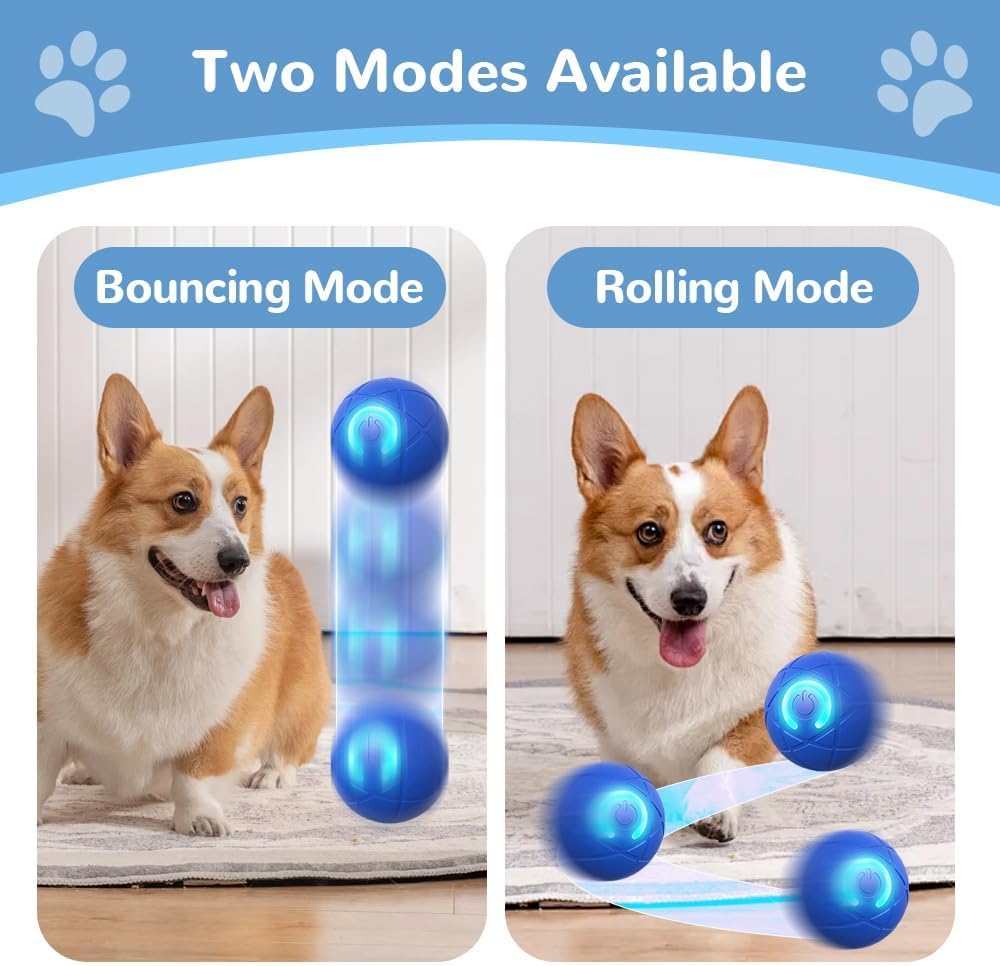 Interactive Dog Toys, 2026 New Moving Bouncing and Rotating Balls, Durable Automatic Rolling Ball for Indoor Play, Dog Ball Shaky Balls Toy for Dogs (Blue) - Image 5