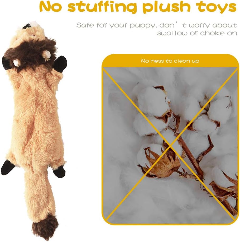 Dog Squeak Toys, No Stuffing Plush Dogs Chew Toy Bundle for Small Medium Large Breed Chewer Tough Durable Squeaky Pet Fetch Puppy Teething Chewing Interactive to Keep Them Busy Best Birthday Gift - Image 5