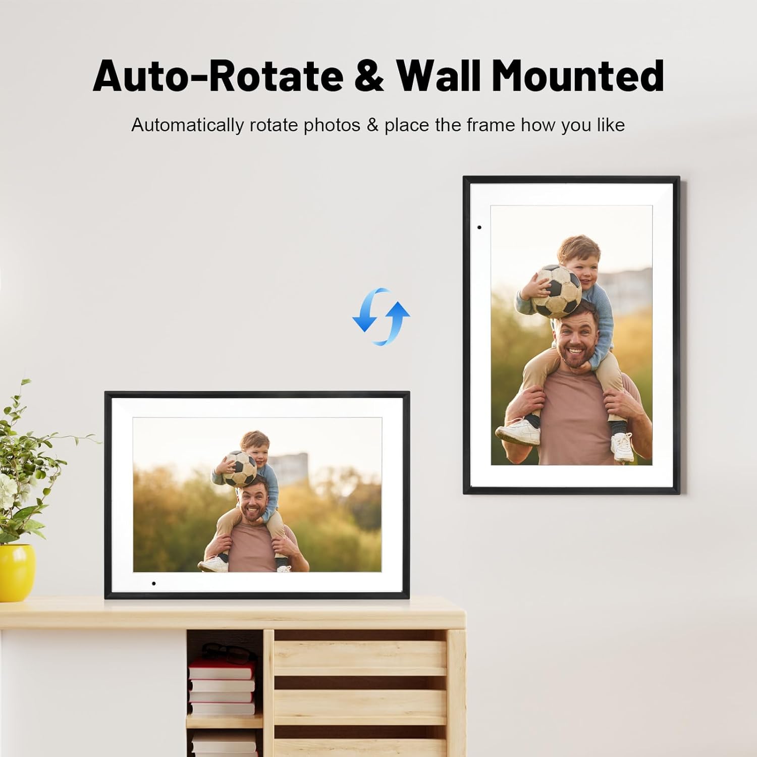 Digital Picture Frame 10.1 Inch WiFi Digital Photo Frame IPS HD Touch Screen Smart Cloud Photo Frame with 32GB Storage, Auto-Rotate, Easy Setup to Share Photos or Videos Remotely via AiMOR APP (Black) - Image 6