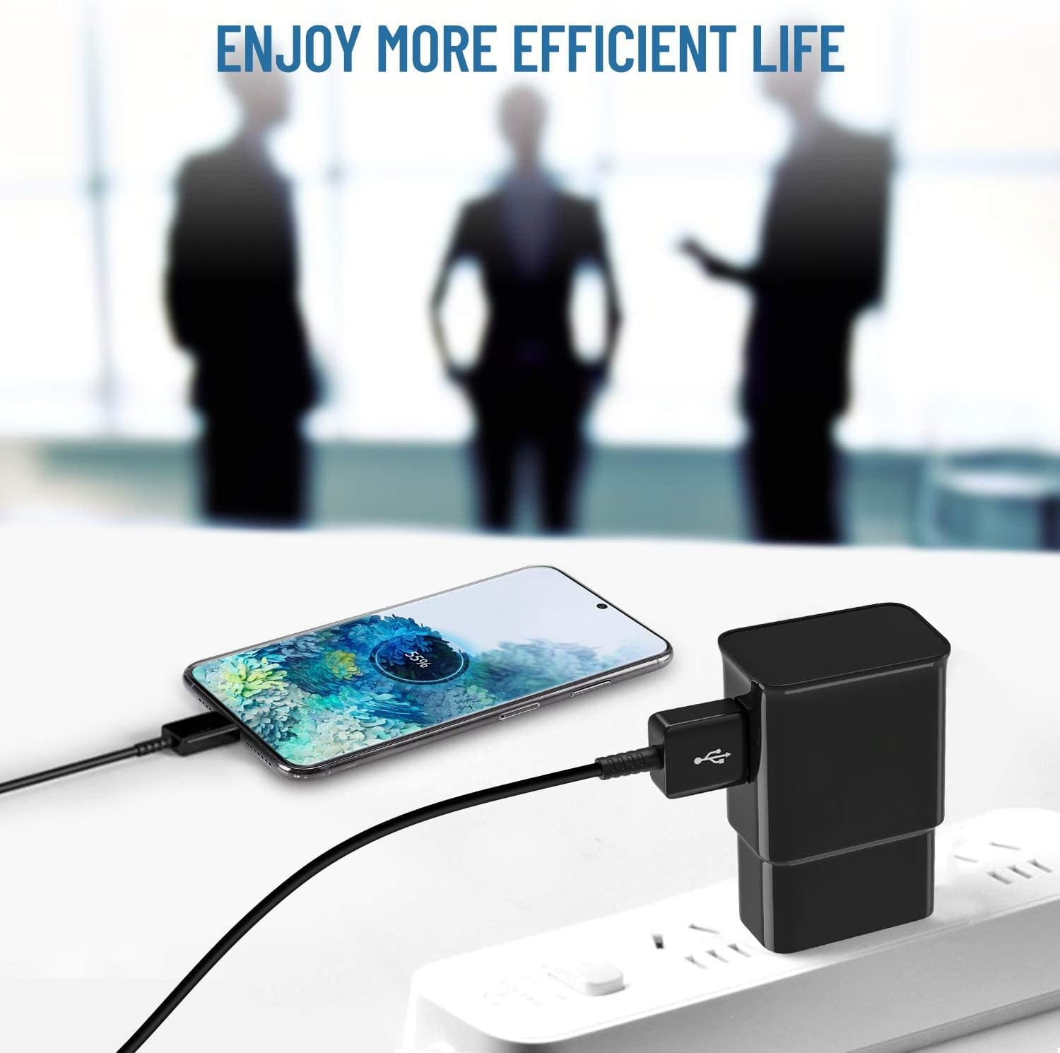 Type C Charger Fast Charging,Android Phone Charger Block with USB C Charger Cables 6.6Ft & 8Ft for S26/S25/S23/S22/S21/S20/S10/S10 Plus/S10E/S9/S8/S21Ultra/S22+/S22 Ultra/Note 8/9/10/20 - Image 5