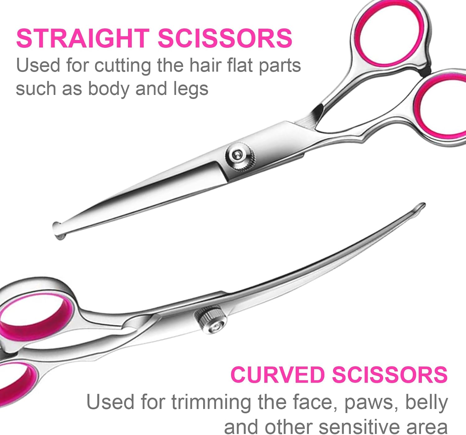 6 in1 Professional Dog Grooming Scissors Kit, Dog Shears for Grooming with Safety Round Tips, Titanium Coated Grooming Scissors for Dogs Cat Pet At Home - Image 4