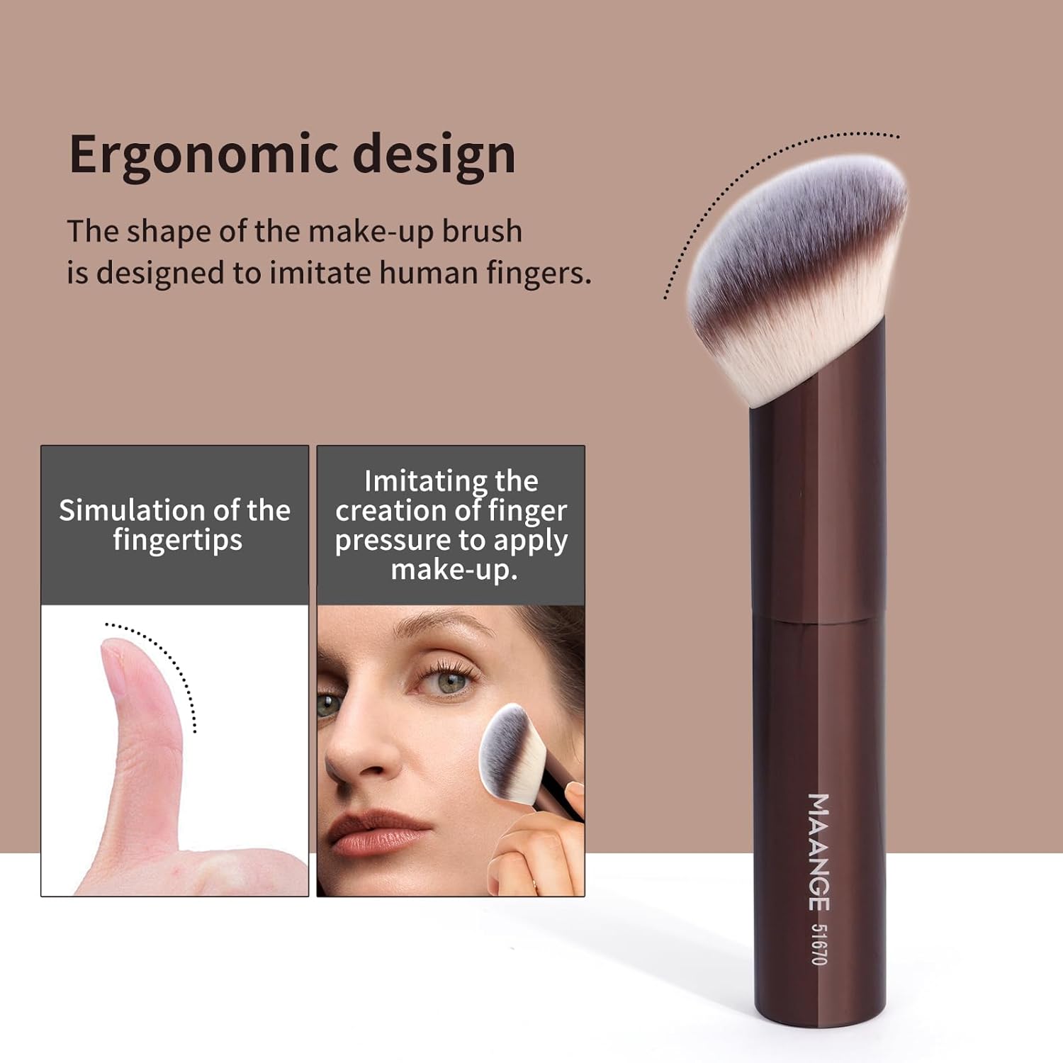 MAANGE 20 Pcs Makeup Brushes with Gift Box, Double-End Multi-functional Makeup Brushes for Blending Liquid Powder Concealer Cream Blush Buffe,CoffeeBrown - Image 3