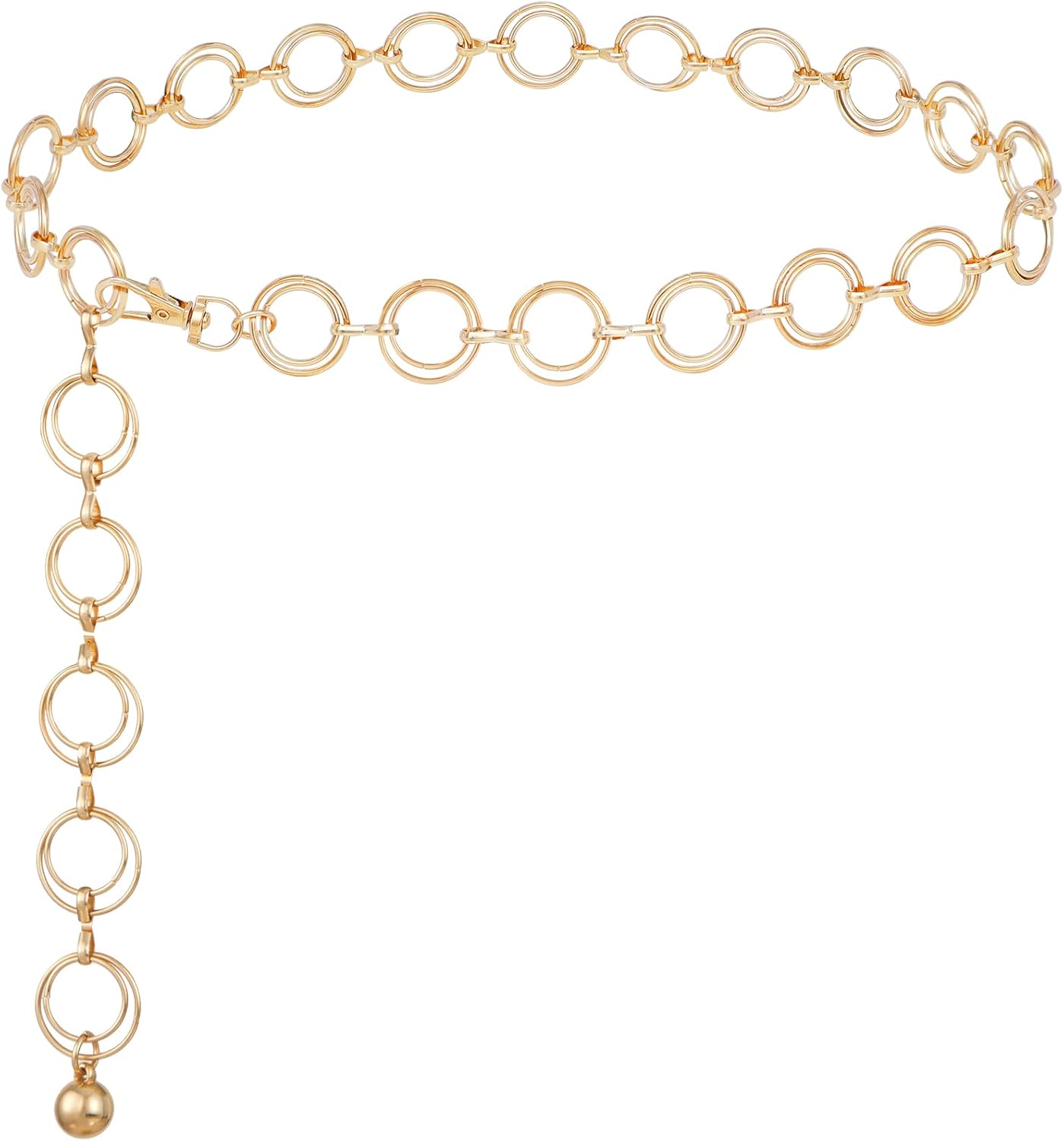 FIORETTO Chain Belt for Women Metal Waist Chain Fashion Multilayer Chain Belts for Dress