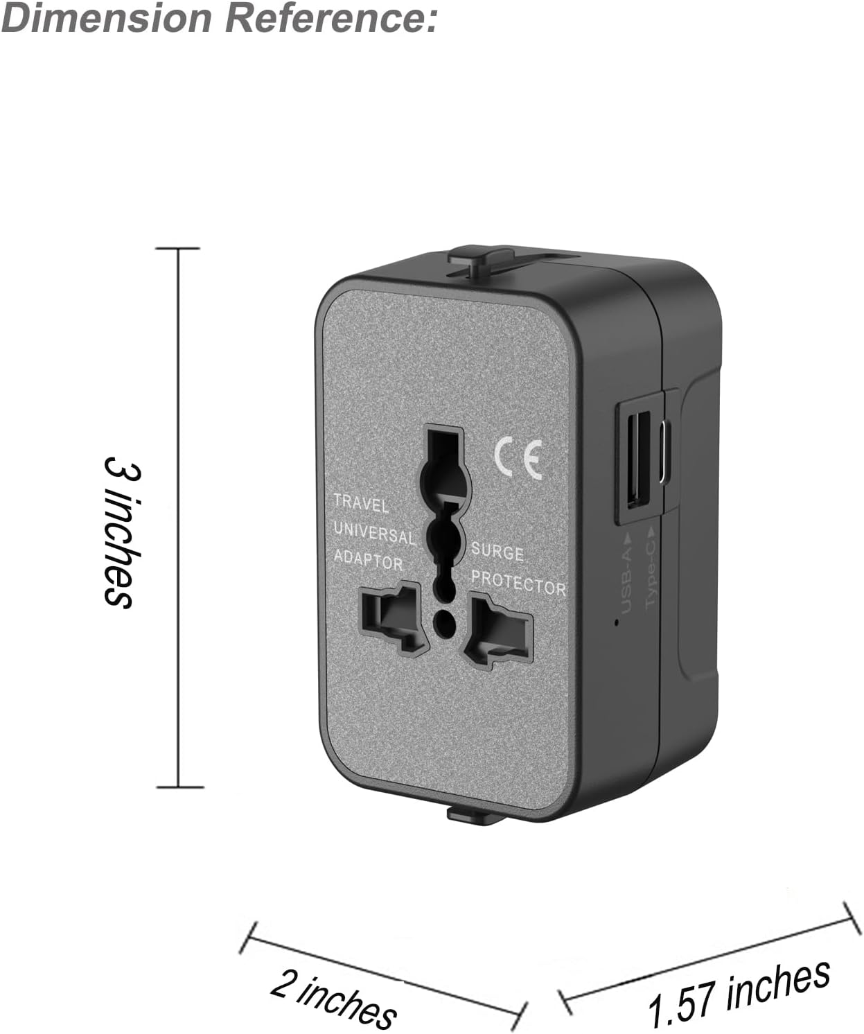 2025 Upgraded Universal Travel Adapter, Portable All in One International Power Adapter, European Travel Plug Adapter, for AC Power Plug USB-A Type-C Charging Ports with Double Fuse - Image 5