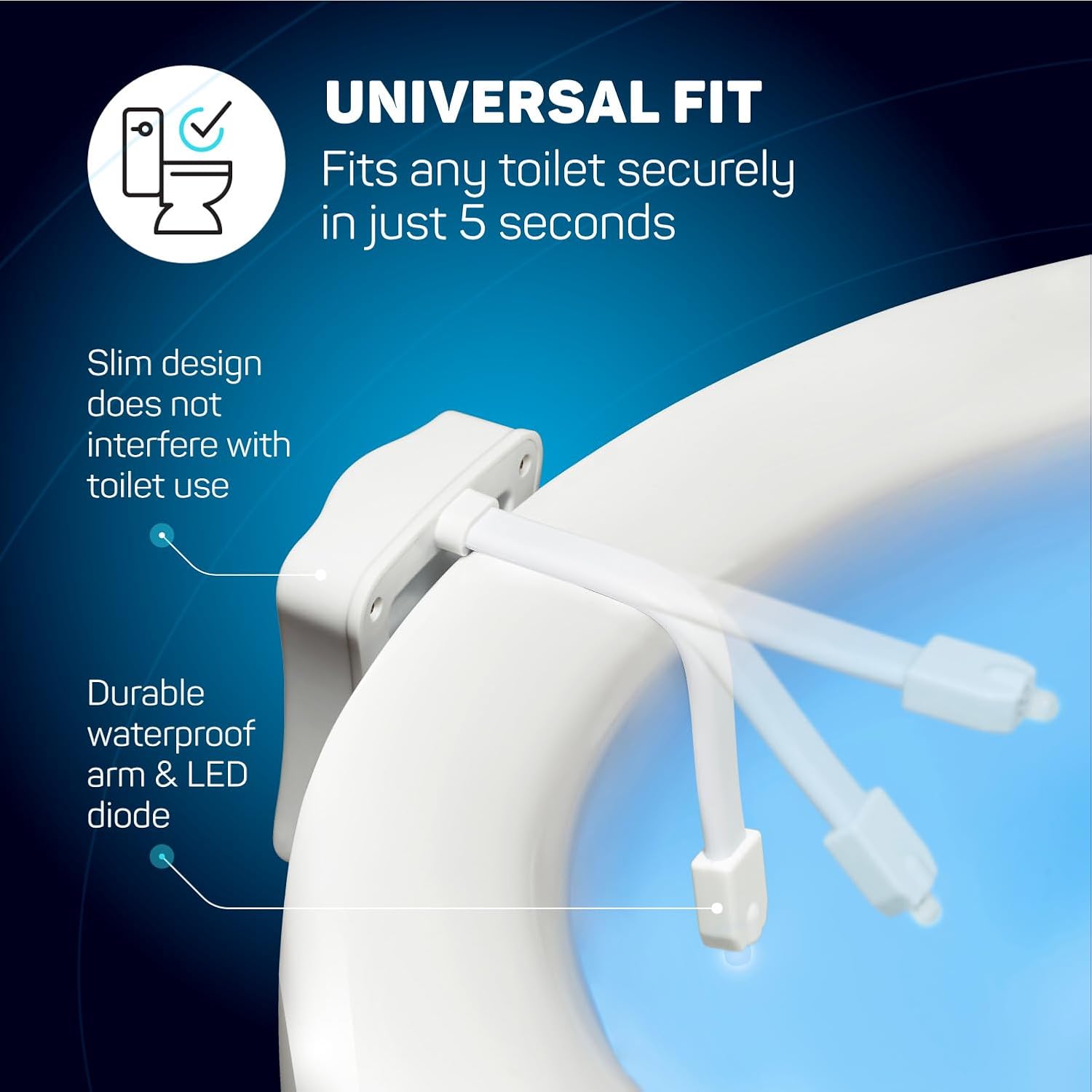 ToiLight The Original Toilet Bowl Night Light. Fun Useful Bathroom Motion Sensor Tech Gadget. Funny Novelty Birthday Gift Idea. Stocking Stuffer for Him Her Guys Men Mom Brother - Image 5