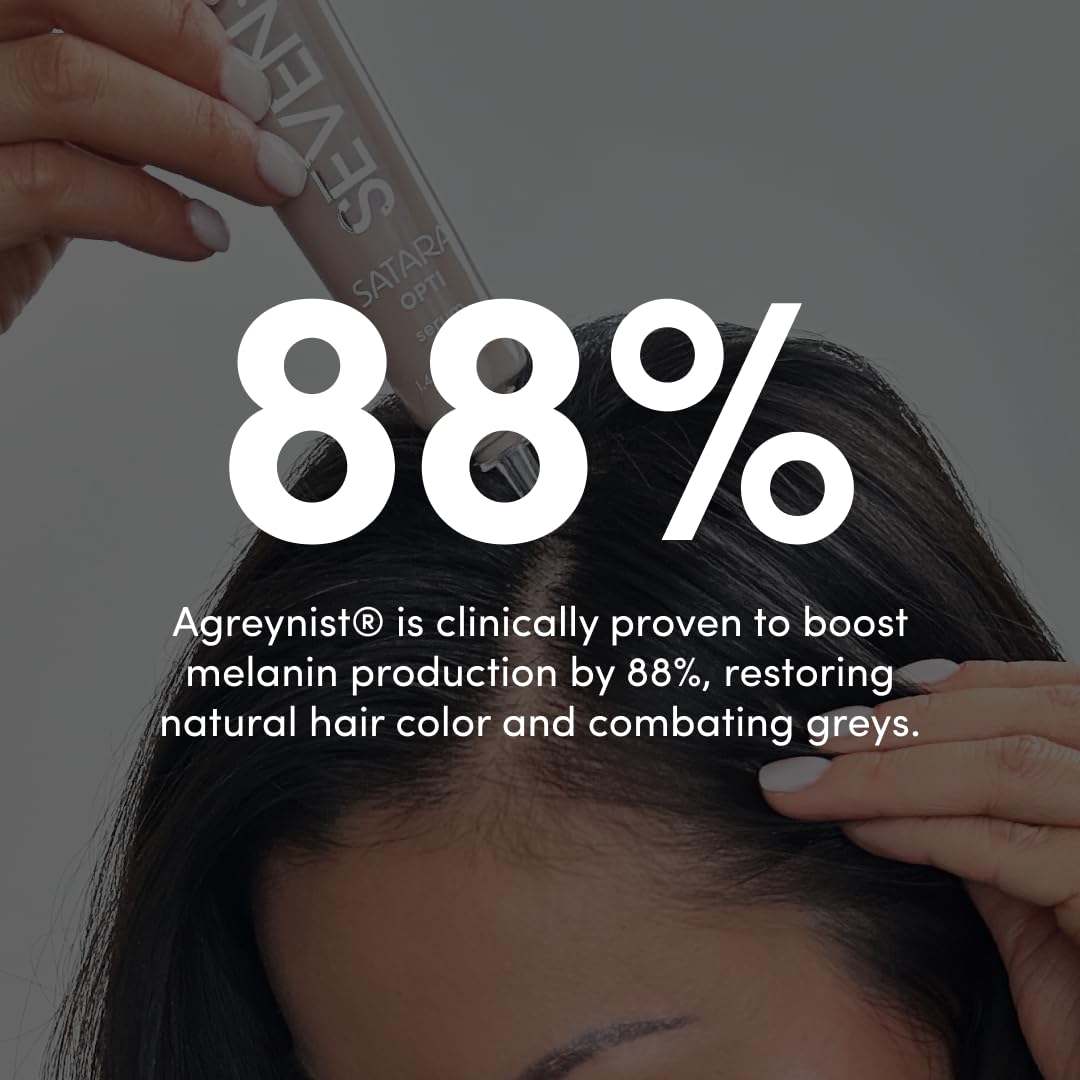SEVEN Satara Opti Anti Grey Hair Serum, Triple-Action Oil Serum for Anti-Frizz & Damaged Hair Growth, Shine Enhancing, Frizzy Control, Color Reversal, Thinning Reduction, 1.4 fl oz, 42 ml - Image 3