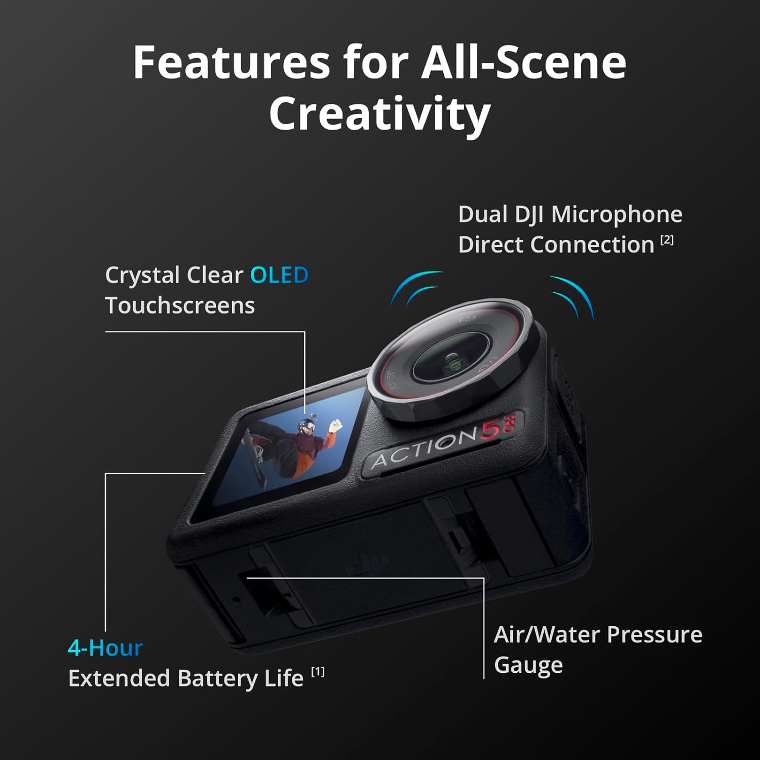 DJI Osmo Action 5 Pro Essential Combo, Waterproof Action Camera with 1/1.3" Sensor, 4K/120fps Video, Subject Tracking, Stabilization, Dual OLED Touchscreens, Ideal for Sports, Vlog - Image 4
