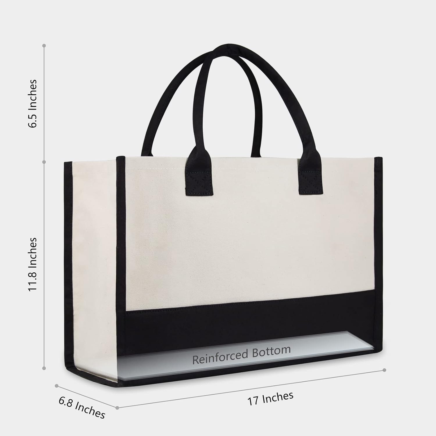 TOPDesign Personalized Initial Canvas Beach Bag, Monogrammed Gift Tote Bag for Women - Image 4