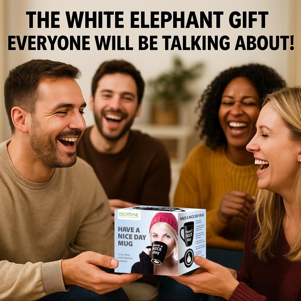 Decodyne Funny Coffee Mug, Gag White Elephant Gifts for Adults and Coworkers - Perfect for Bachelorette Parties, Christmas, and Novelty Gifts, 14 Ounce (Black) - Image 2