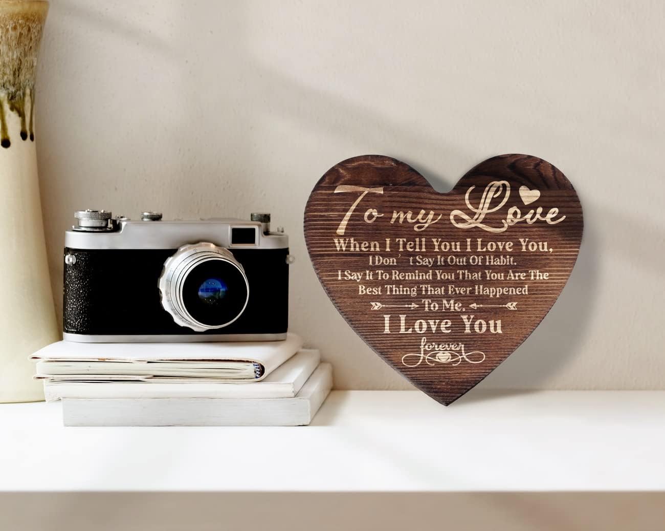 Inspirational To My Love The Perfect Personalized Gift, Wood Sign Personalized, Gift Wood Heart, Wood Signs for Crafts, Gifts Quote Wood Plaque Sign, Holiday Gift, Valentines Day Gift for My Love - Image 6