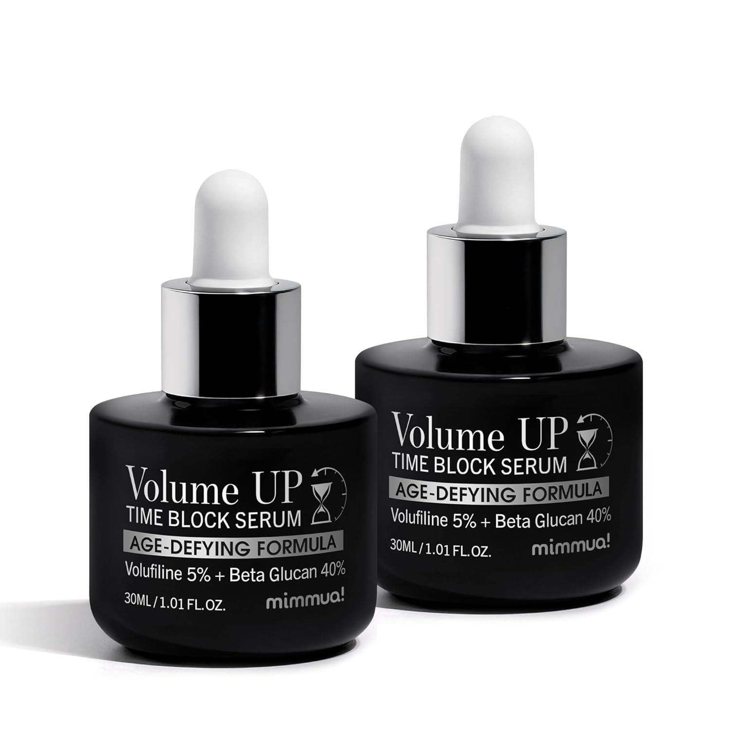 Volume Up Time Block Serum | Anti-Aging 5% Volufiline + 40% Beta Glucan | Plumps Wrinkles by Stimulating Fat Cell Production | Undereye, Forehead, Frown Lines&Neck Wrinkles | 30ml / 2pcs