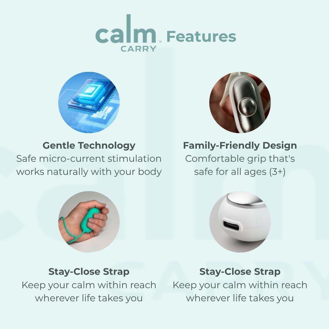 Glowco CalmCarry Sleep Aid Device – Handheld Microcurrent Relaxation Tool, Supports Calm, Focus & Gentle Relief, USB Rechargeable, Portable Wellness Device for Adults & Kids | Purple Calm Carry - Image 4
