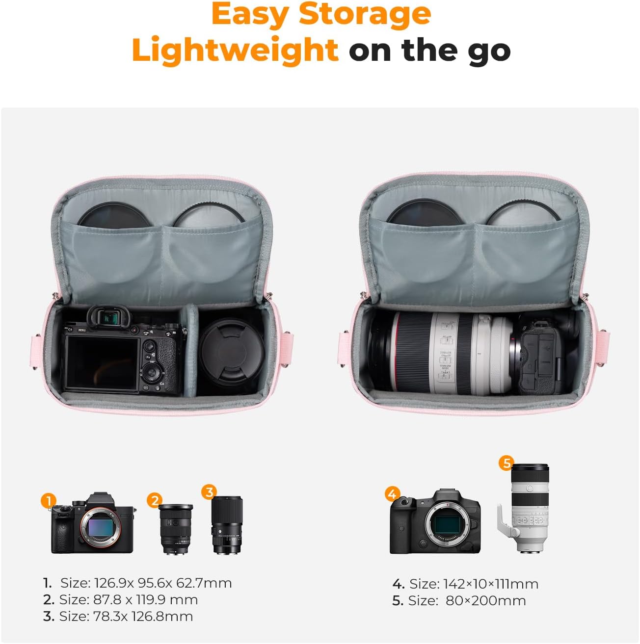 K&F CONCEPT Camera Sling Bag Small Crossbody Camera Case DSLR/SLR/Cute Compact Shoulder Photography Bags for Photographers - Image 2