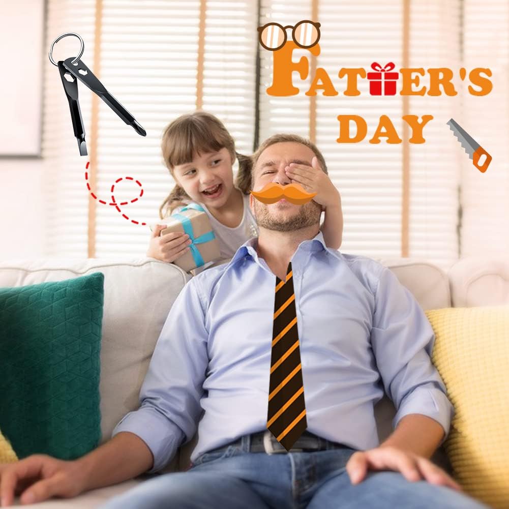 Father's Day Gifts from Daughter Wife Son,KUSONKEY Keychain Screwdriver Tool Gifts Stocking Stuffers for Men, 4-in-1 Screwdriver Bit with Phillips,Slotted and Hex Wrench Cool Gadgets for Husband,Dad - Image 7