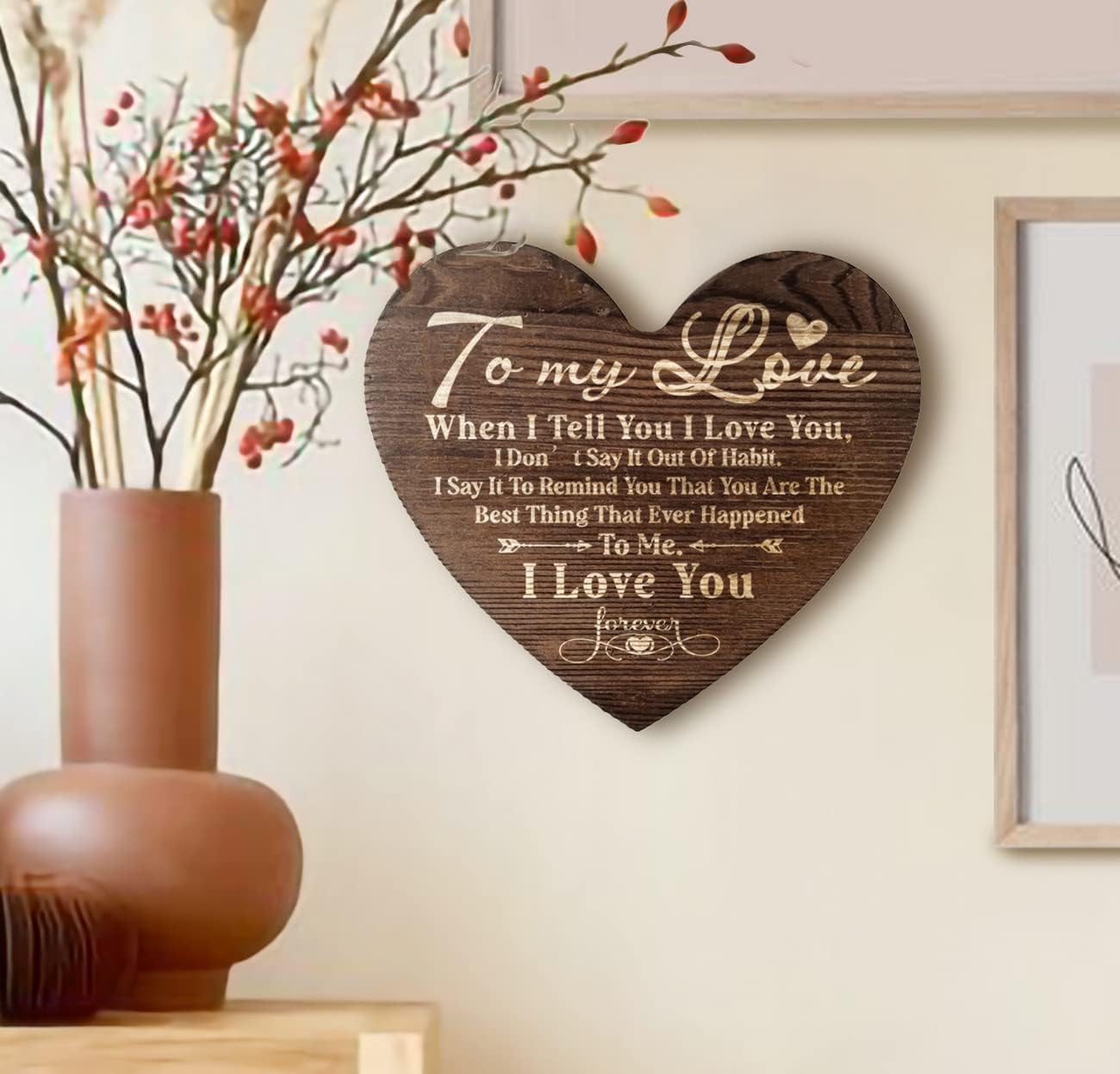 Inspirational To My Love The Perfect Personalized Gift, Wood Sign Personalized, Gift Wood Heart, Wood Signs for Crafts, Gifts Quote Wood Plaque Sign, Holiday Gift, Valentines Day Gift for My Love - Image 4