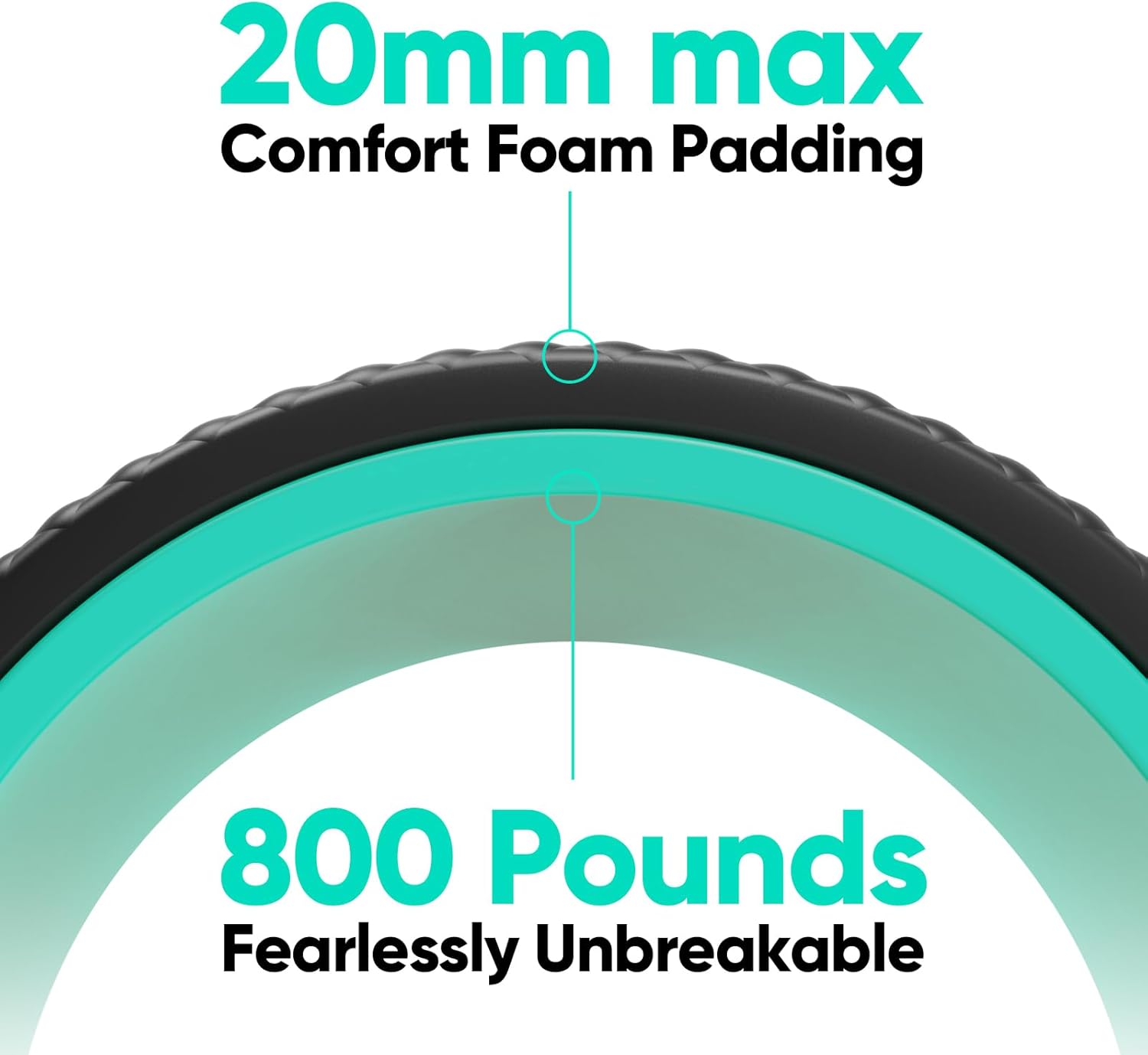 FitBeast Back Roller - Deep Tissue Massage Wheel, Yoga Wheel & Back Stretcher for Pain Relief (9'', Blue) - Image 4