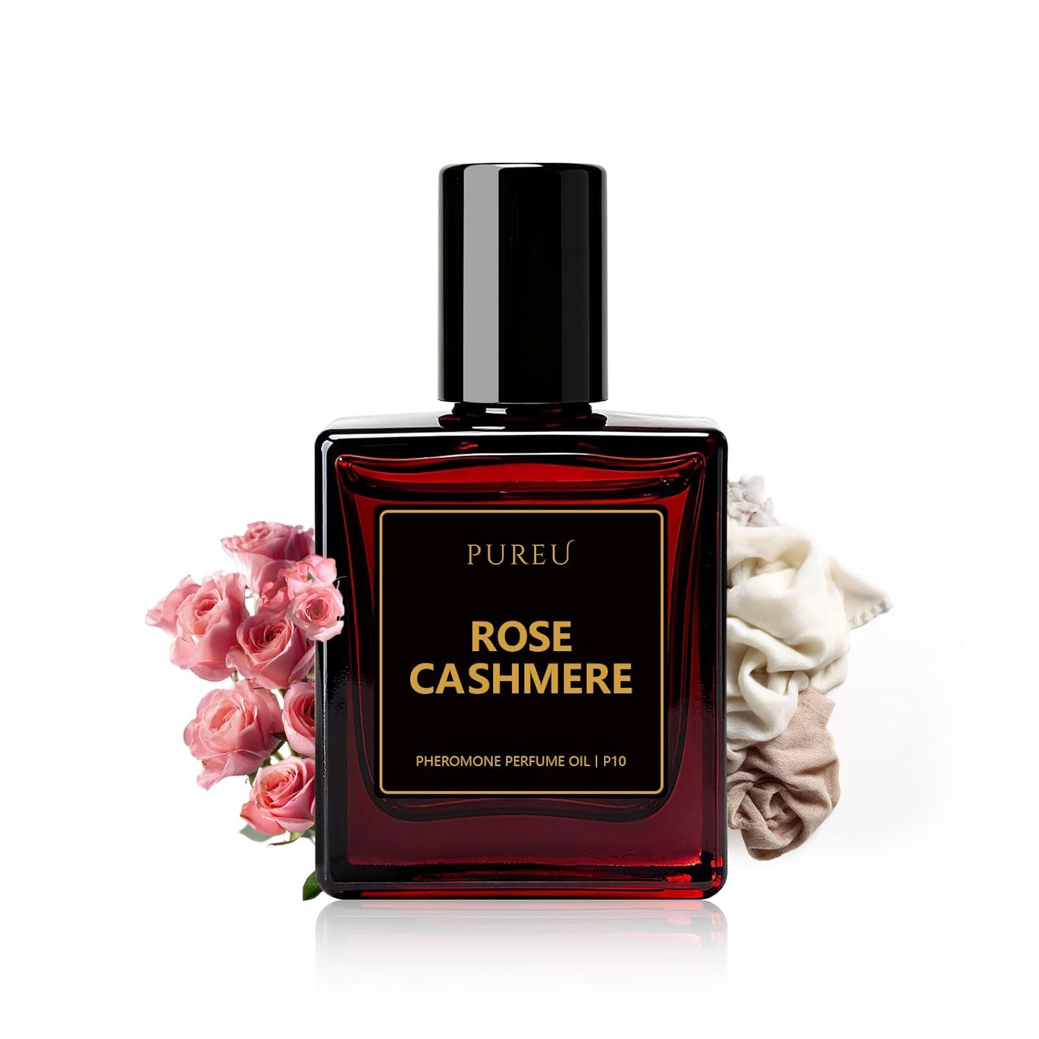 PUREU Pheromones Perfumes for Women, Rose Cashmere Vanilla Perfume Long Lasting Pheromone Perfume 0.34FL OZ/10ML Roll On Travel Size Essential Oil Fragrance Eau De Parfum, Made in USA