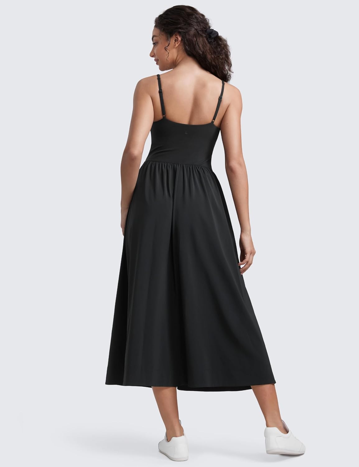 CRZ YOGA Square Neck Maxi Dress for Women - Flowy Sleeveless Padded Travel Casual Outfits with Side Pockets - Image 3