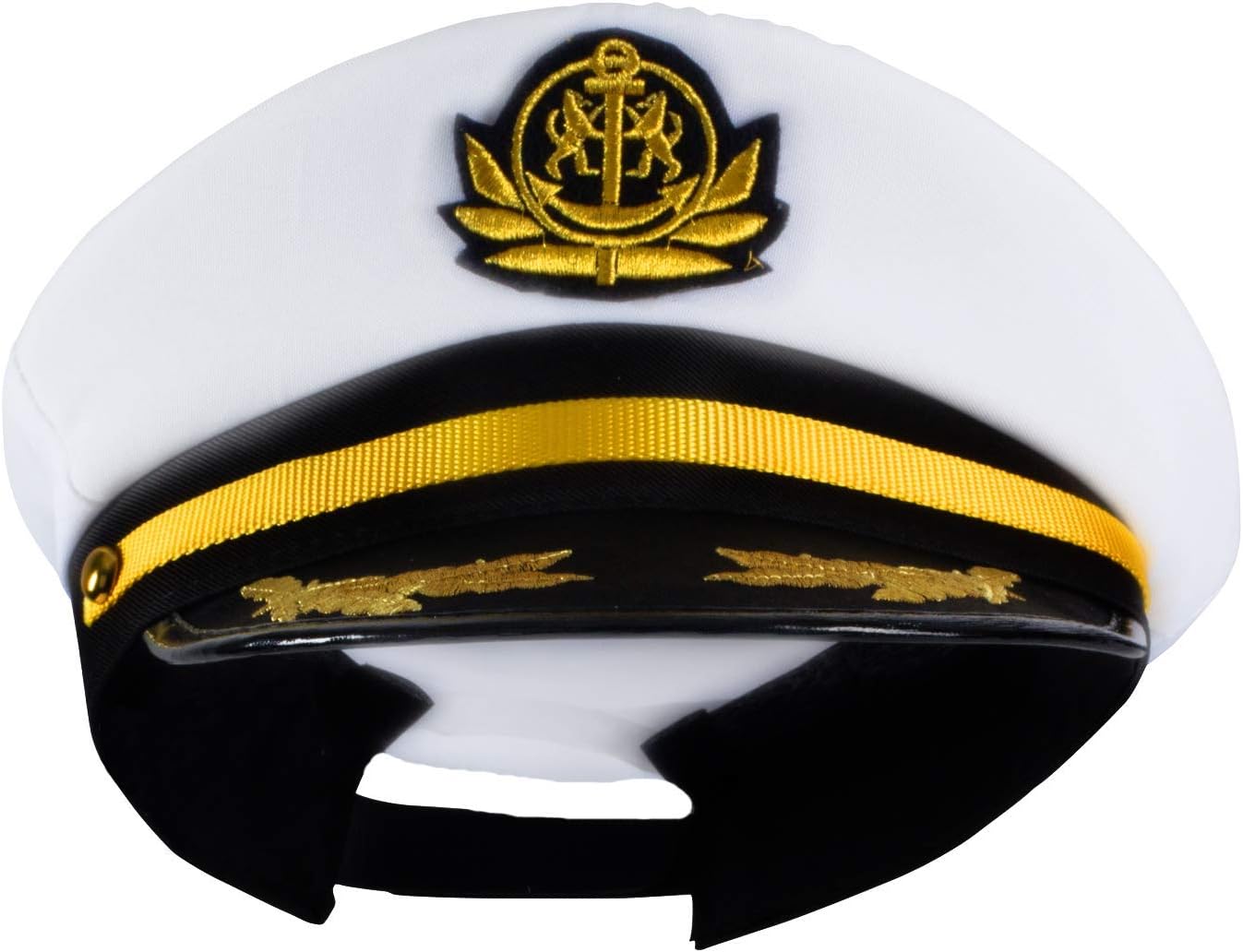Funny Party Hats Yacht Captain Hat – Sailor Cap, Skipper Hat, Navy Marine Hat - Adjustable - Costume Accessories (White) - Image 6