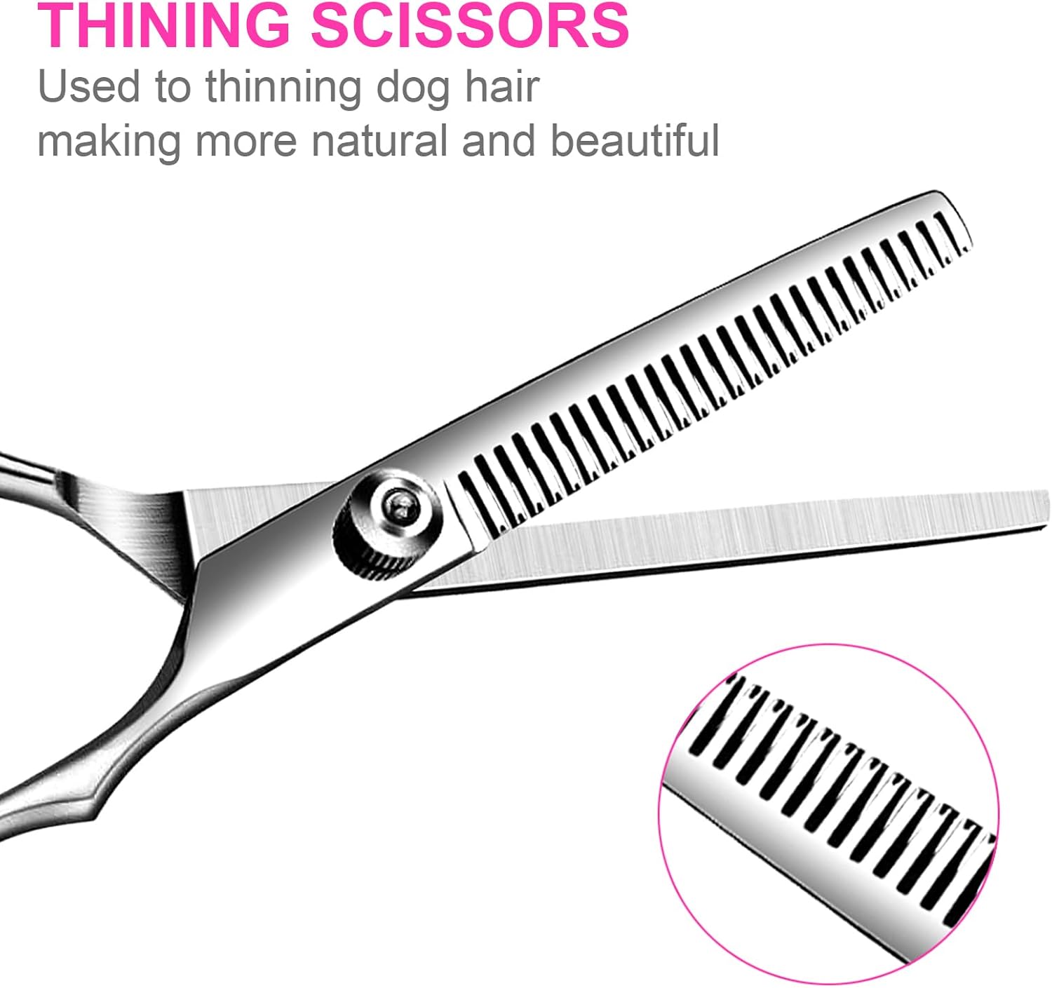 6 in1 Professional Dog Grooming Scissors Kit, Dog Shears for Grooming with Safety Round Tips, Titanium Coated Grooming Scissors for Dogs Cat Pet At Home - Image 3