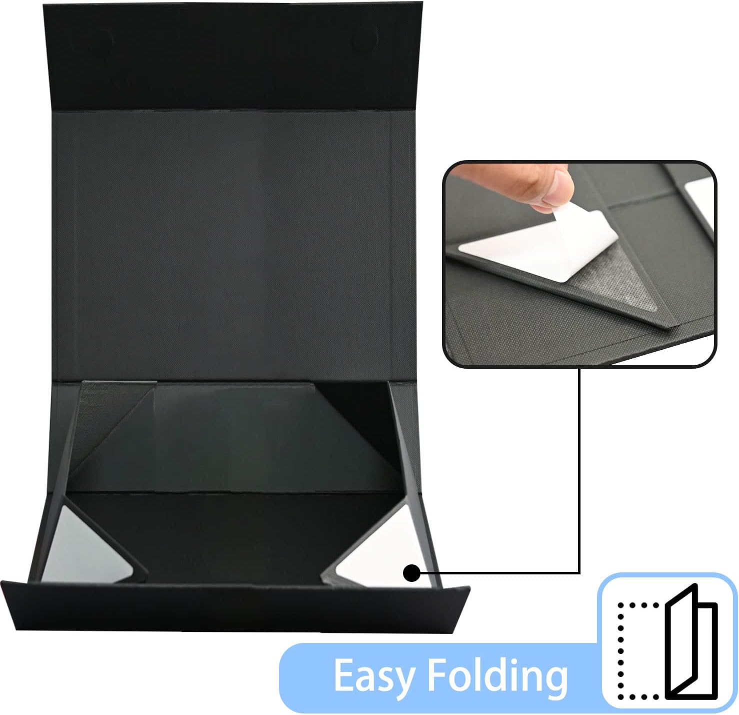 LIFELUM Gift Box 13.5''x10''x4'' Large Valentines Box with Magnetic Lids Black Gift Boxes for Groomsman Proposal Gifts Contains Card, Ribbon, Filler Birthday - Image 5