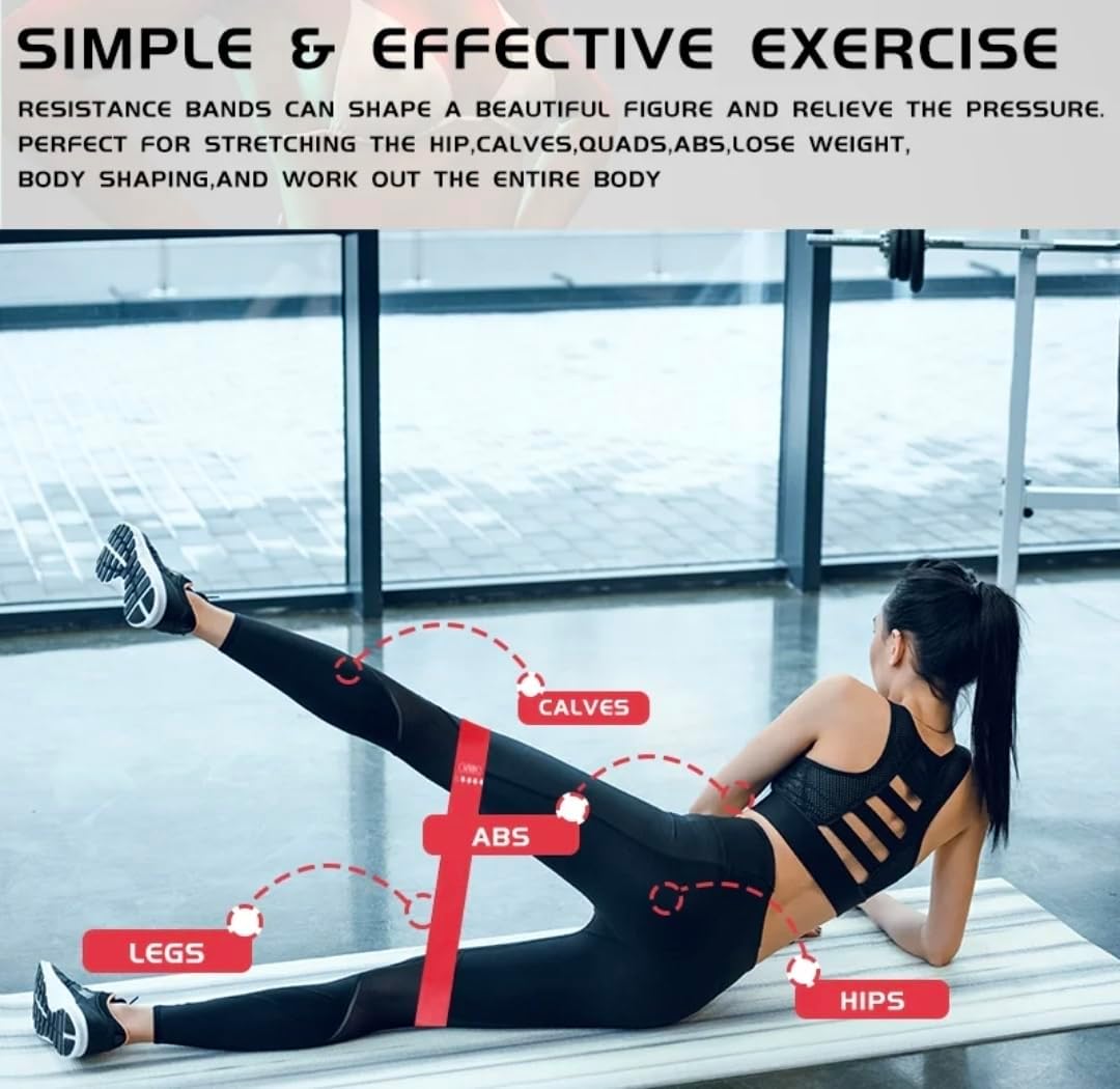 Resistance Loop Exercise Bands with Instruction Guide and Carry Bag, Set of 5 - Image 7