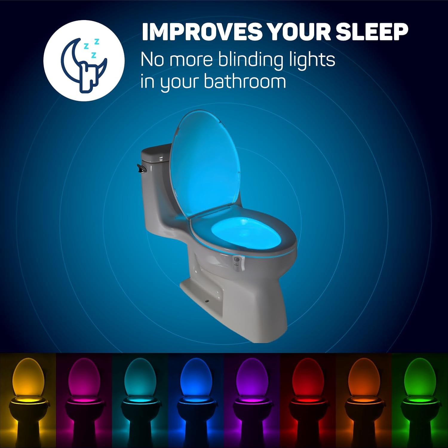 ToiLight The Original Toilet Bowl Night Light. Fun Useful Bathroom Motion Sensor Tech Gadget. Funny Novelty Birthday Gift Idea. Stocking Stuffer for Him Her Guys Men Mom Brother - Image 2