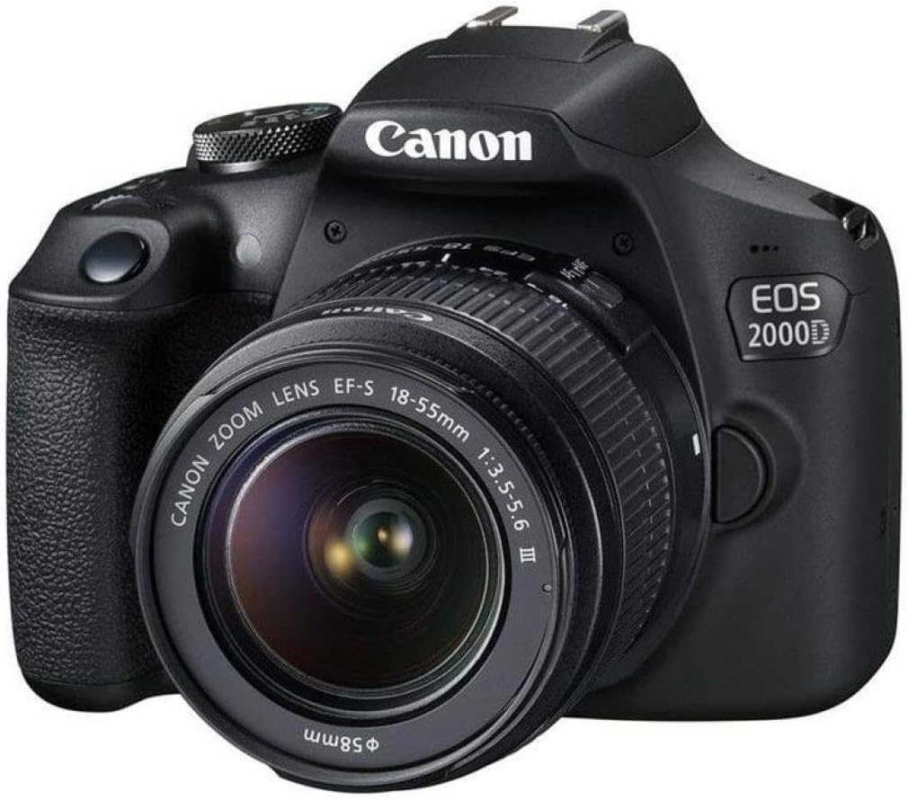 Canon EOS 2000D (Rebel T7) DSLR Camera with EF-S 18-55mm f/3.5-5.6 DC III Lens & Deluxe Accessory Bundle – Includes: 500mm Preset Telephoto Lens and More (Renewed) - Image 2