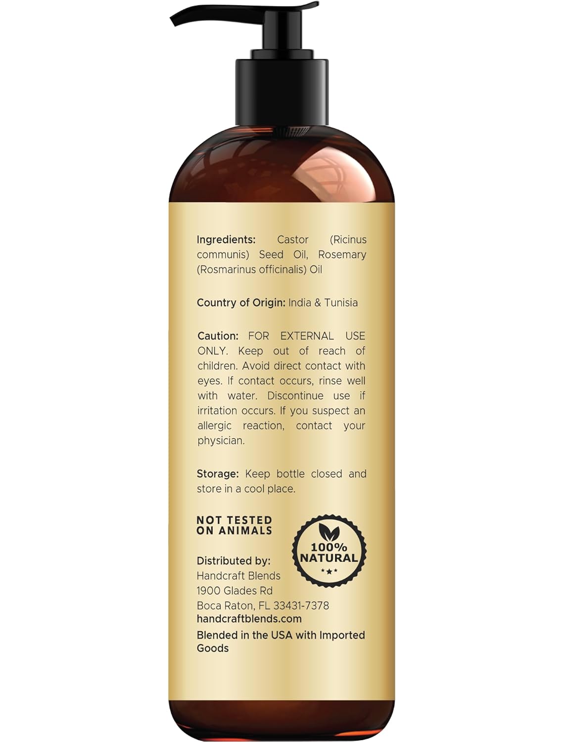 Handcraft Blends Castor Oil with Rosemary Oil 8 Fl Oz | 100% Pure and Natural | Premium Grade Carrier Oil | Hair, Eyelashes and Eyebrows | Hair and Body - Image 3
