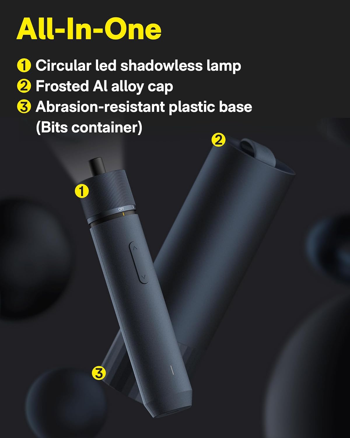 HOTO Electric Screwdriver Rechargeable, 3.6V Cordless Screwdriver Set USB-C, 1/4'' Hex Bits, 3 Torque Settings, 1500mAh Battery, LED Light & 12 S2 Metal Bits for Furniture/Electrical Repairs - Image 6