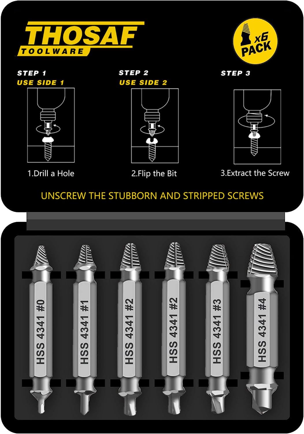 Gifts for Men,Damaged Screw Extractor Set,Fathers Day Gifts for Dad from Daughter Son,Mens Gifts for Dad,Husband,Stripped Screws Nuts & Bolts Drill Bit Tools for Easy Removal of Rusty Broken Screw