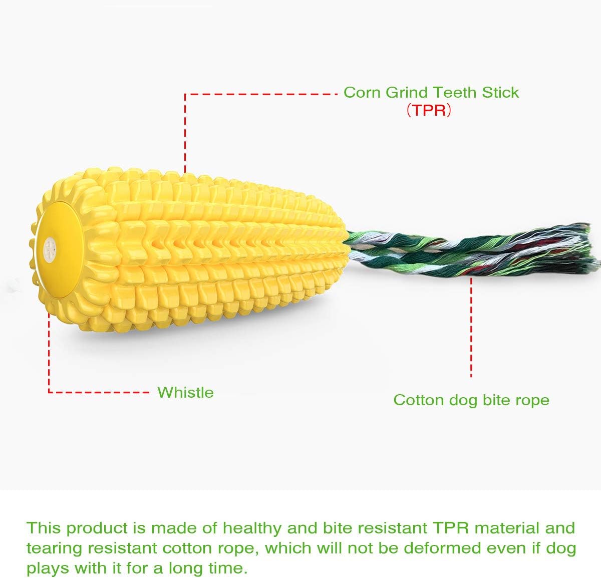 Carllg Dog Chew Toys for Aggressive Chewers, Indestructible Tough Durable Squeaky Interactive Dog Toys, Puppy Teeth Chew Corn Stick Toy for Small Medium Large Breed - Image 2